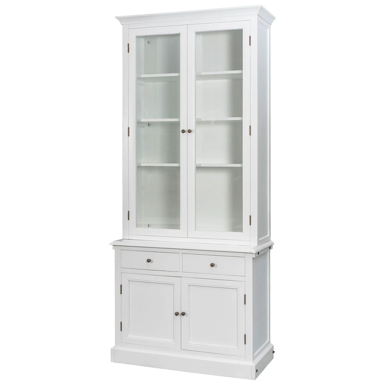 Hampton Halifax 2 Glass Door Hutch Display and Buffet Cabinet Bookcase Cupboard - Image 12