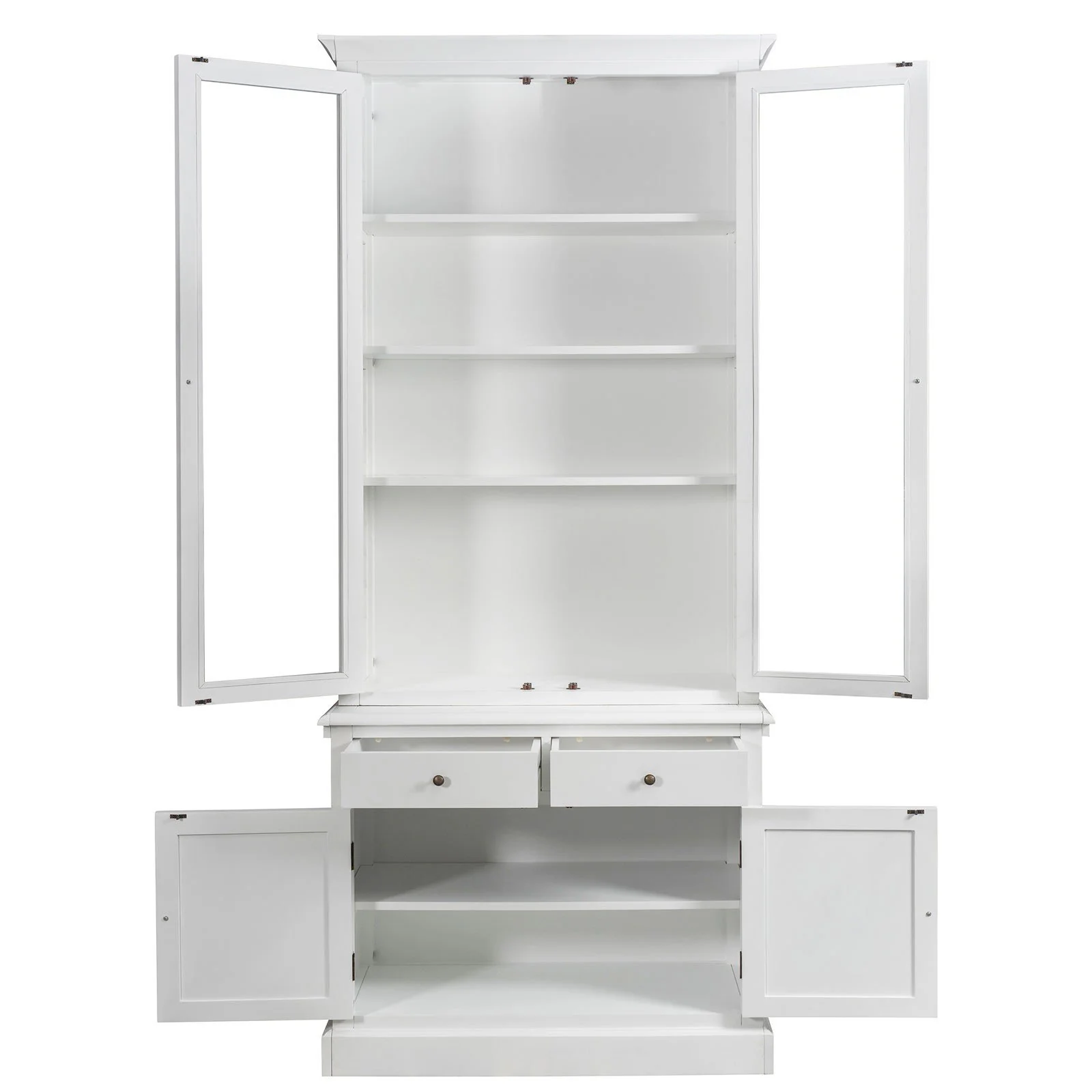 Hampton Halifax 2 Glass Door Hutch Display and Buffet Cabinet Bookcase Cupboard - Image 13