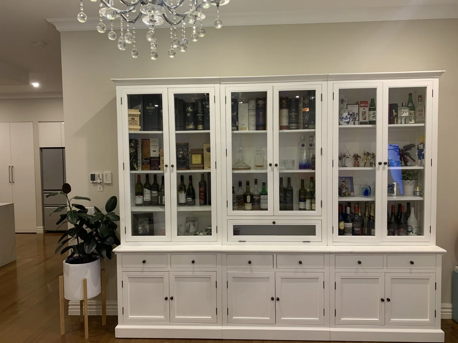 Hampton Halifax 2 Glass Door Hutch Display and Buffet Cabinet Bookcase Cupboard - Image 25