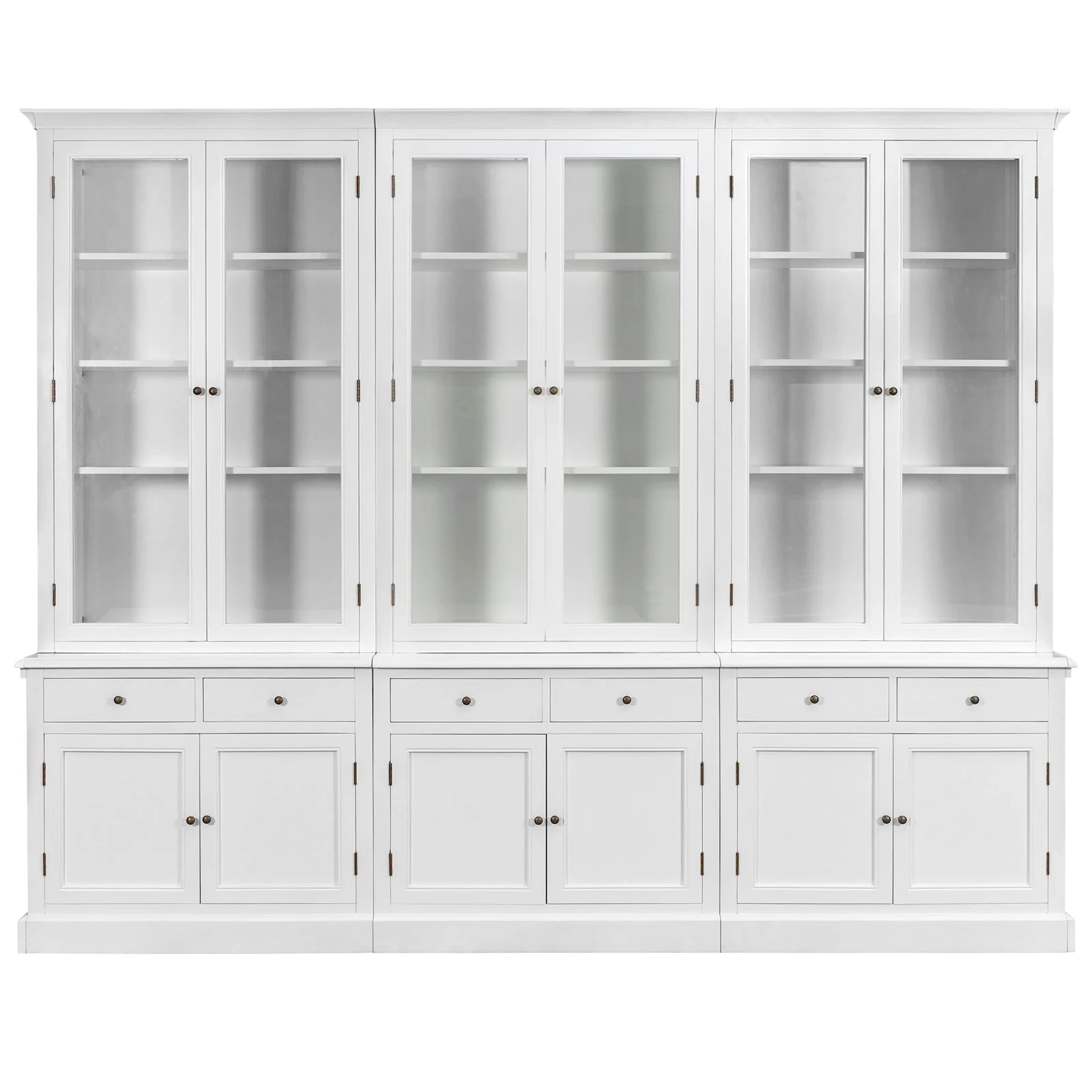 Hampton Halifax 2 Glass Door Hutch Display and Buffet Cabinet Bookcase Cupboard - Image 26