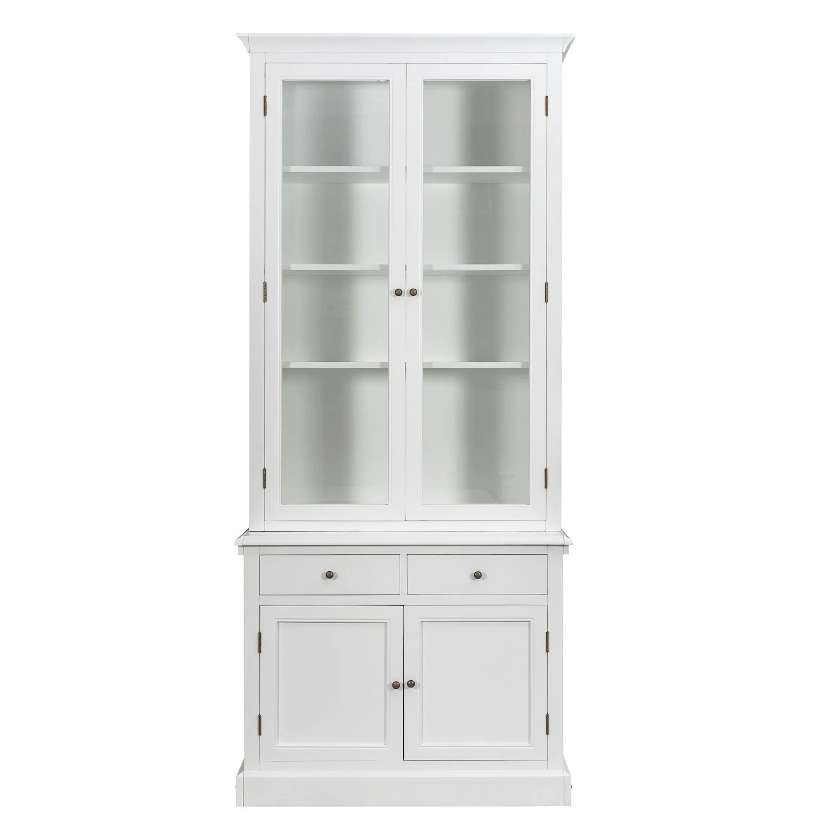 Hampton Halifax 2 Glass Door Hutch Display and Buffet Cabinet Bookcase Cupboard - Image 3