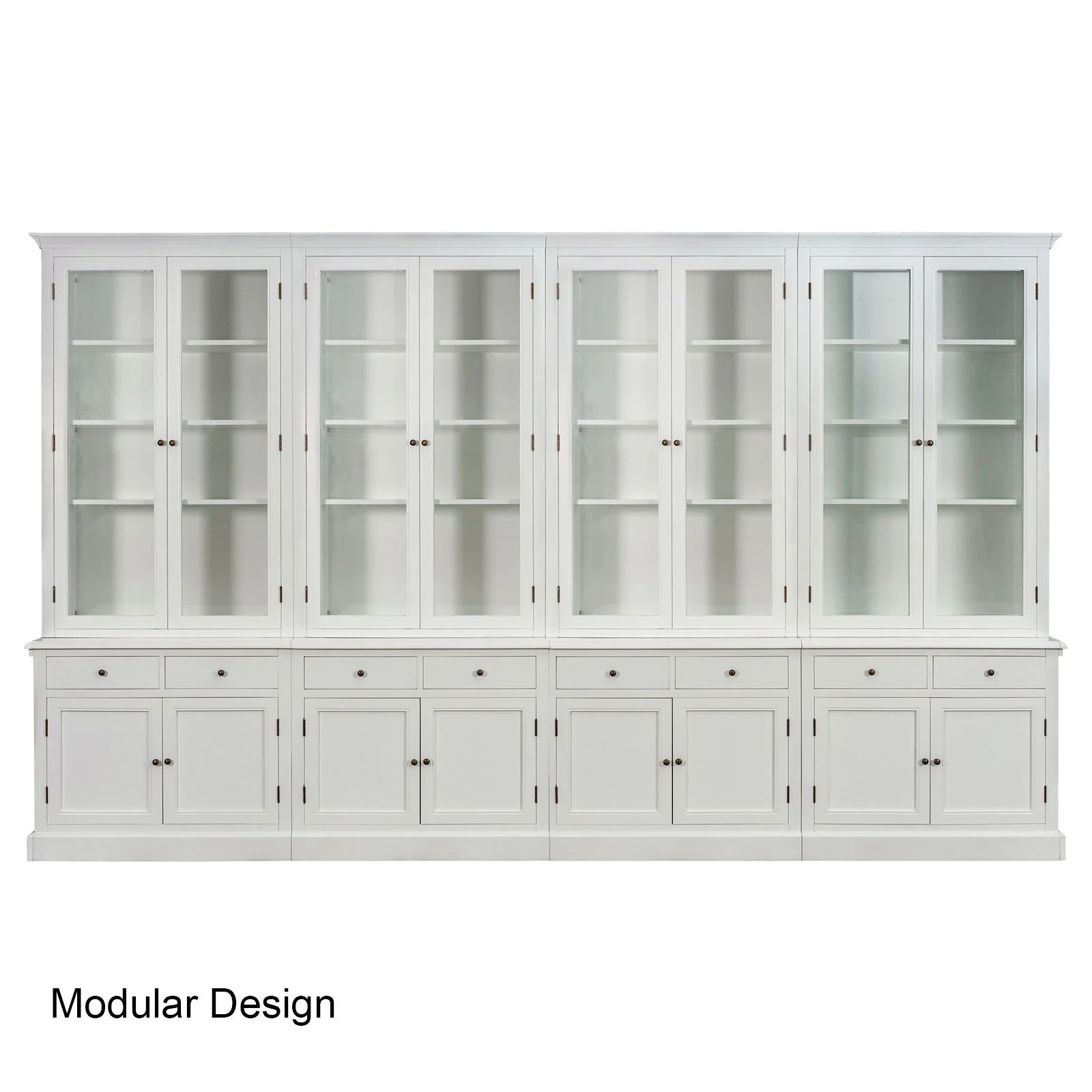 Hampton Halifax 2 Glass Door Hutch Display and Buffet Cabinet Bookcase Cupboard - Image 33