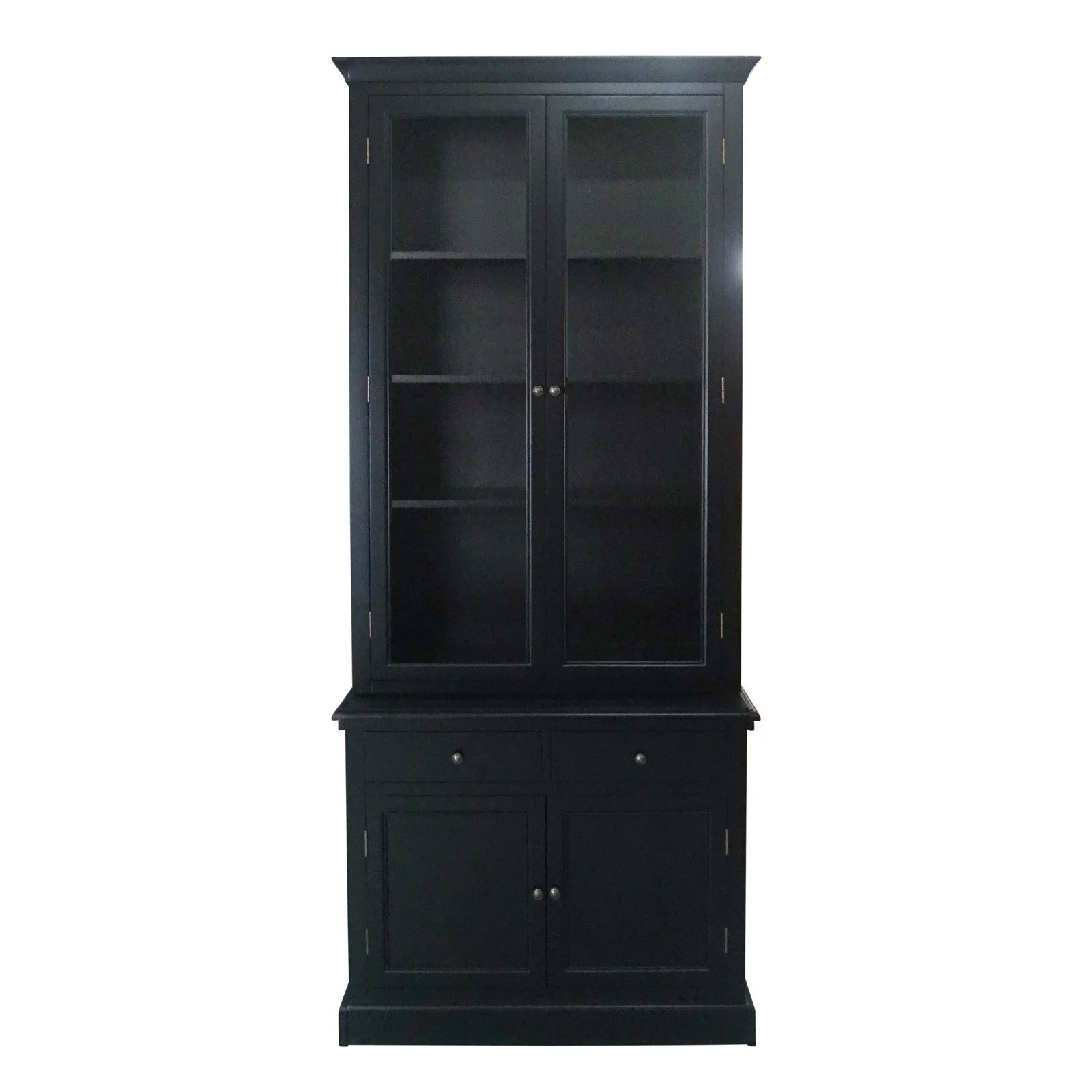 Hampton Halifax 2 Glass Door Hutch Display and Buffet Cabinet Bookcase Cupboard - Image 40