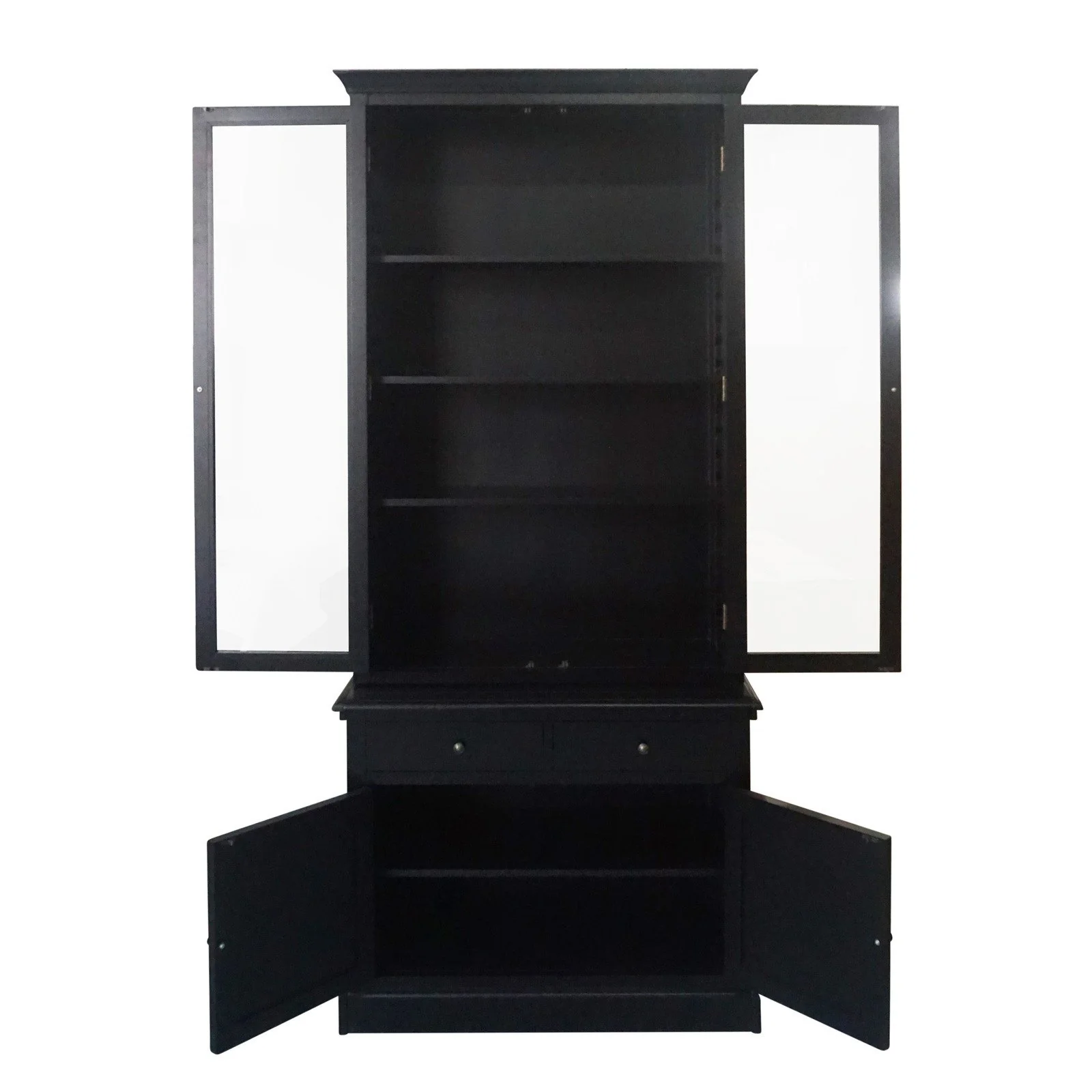 Hampton Halifax 2 Glass Door Hutch Display and Buffet Cabinet Bookcase Cupboard - Image 49