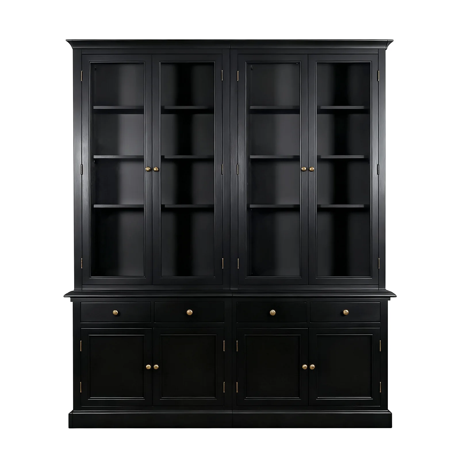 Hampton Halifax 2 Glass Door Hutch Display and Buffet Cabinet Bookcase Cupboard - Image 58