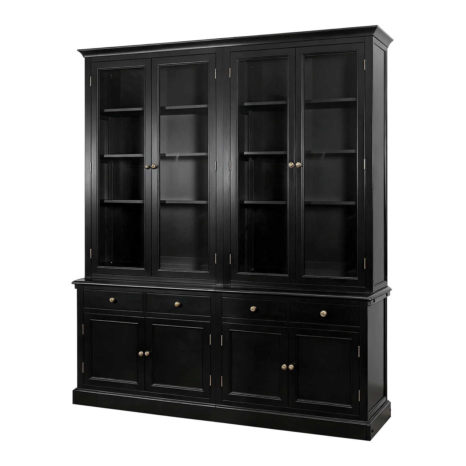 Hampton Halifax 2 Glass Door Hutch Display and Buffet Cabinet Bookcase Cupboard - Image 59