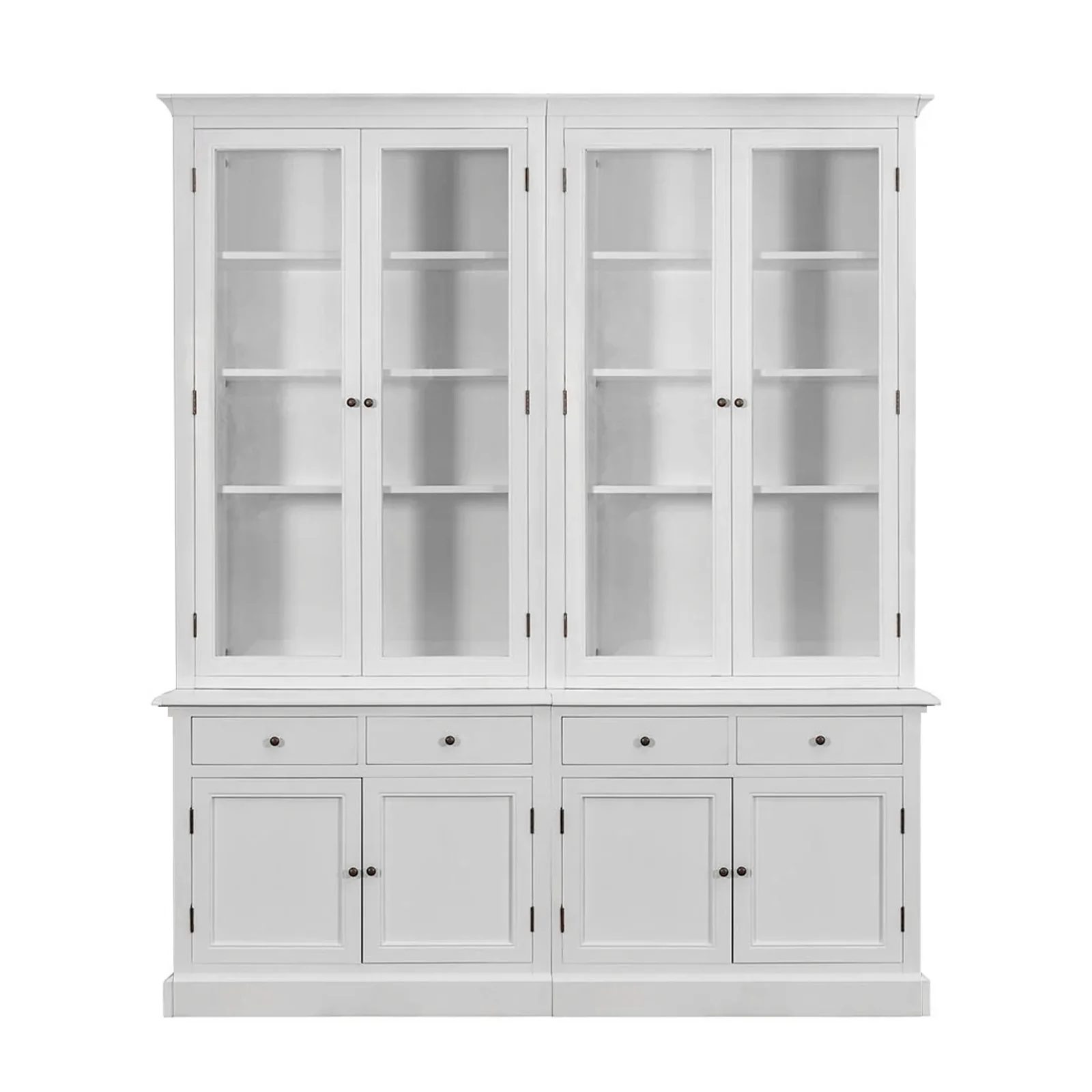 Hampton Halifax 2 Glass Door Hutch Display and Buffet Cabinet Bookcase Cupboard - Image 6