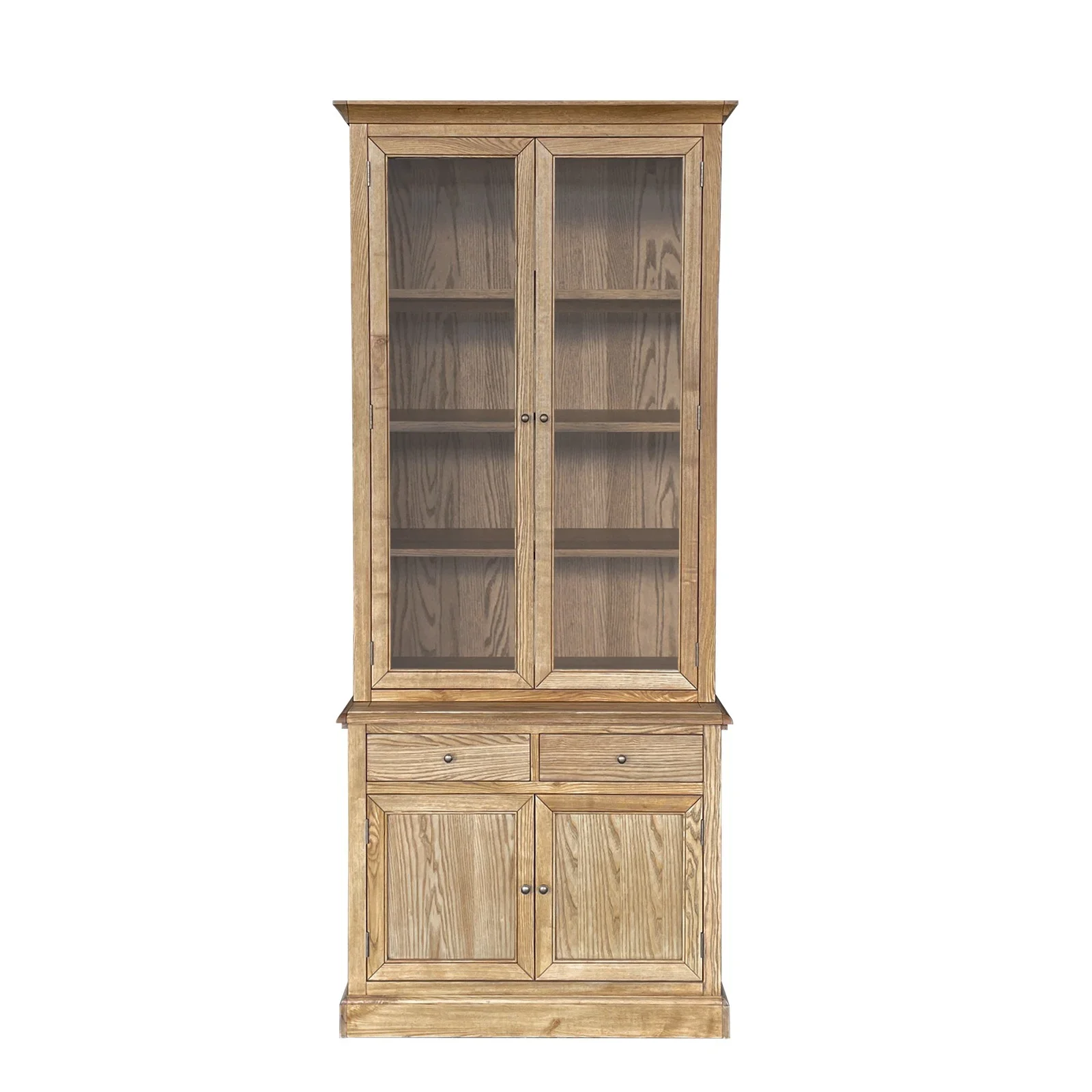 Hampton Halifax 2 Glass Door Hutch Display and Buffet Cabinet Bookcase Cupboard - Image 68