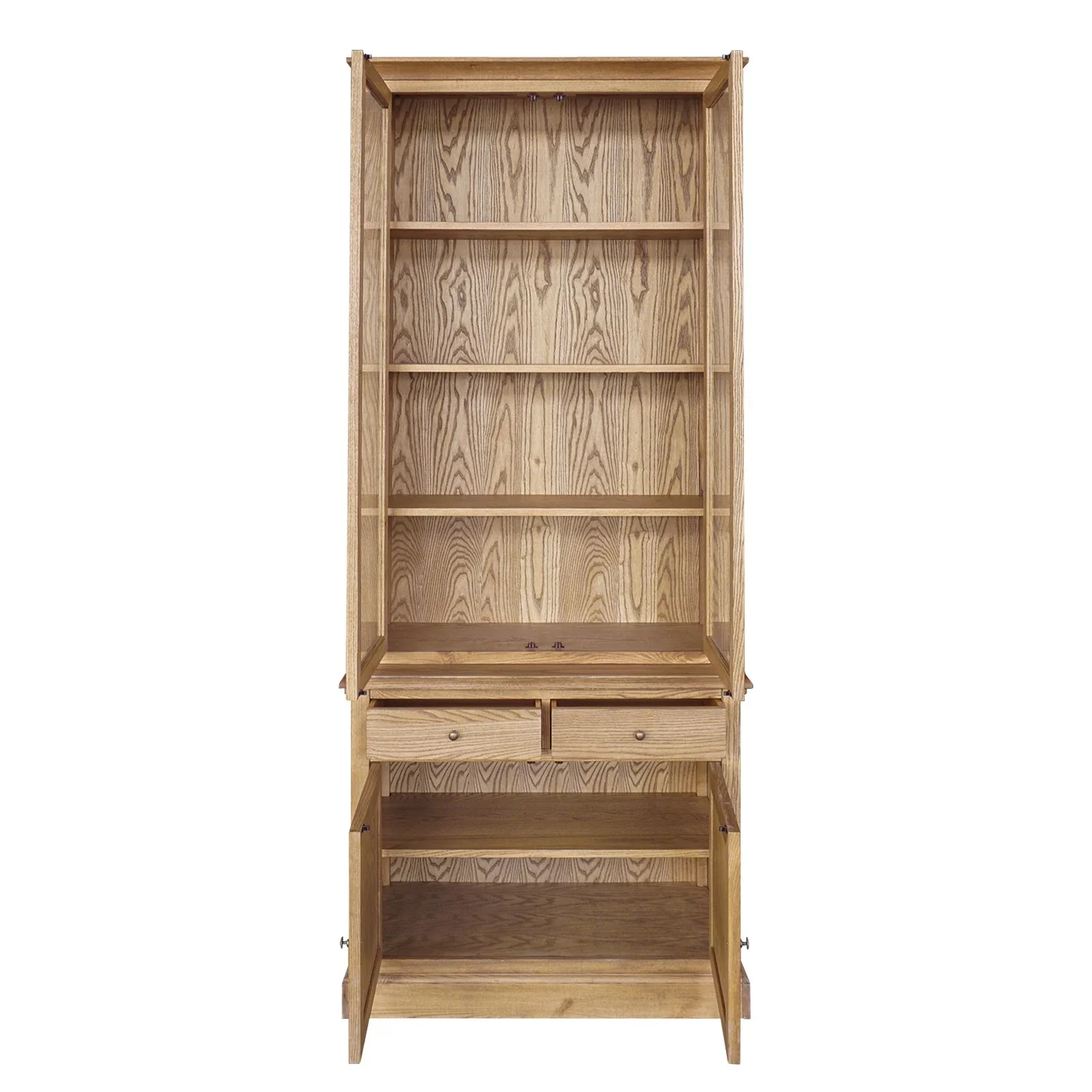 Hampton Halifax 2 Glass Door Hutch Display and Buffet Cabinet Bookcase Cupboard - Image 69