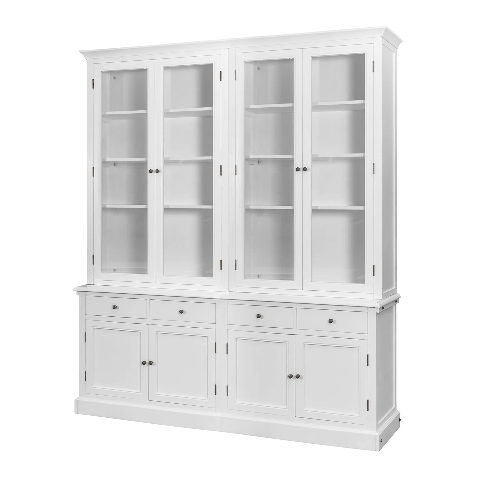 Hampton Halifax 2 Glass Door Hutch Display and Buffet Cabinet Bookcase Cupboard - Image 7