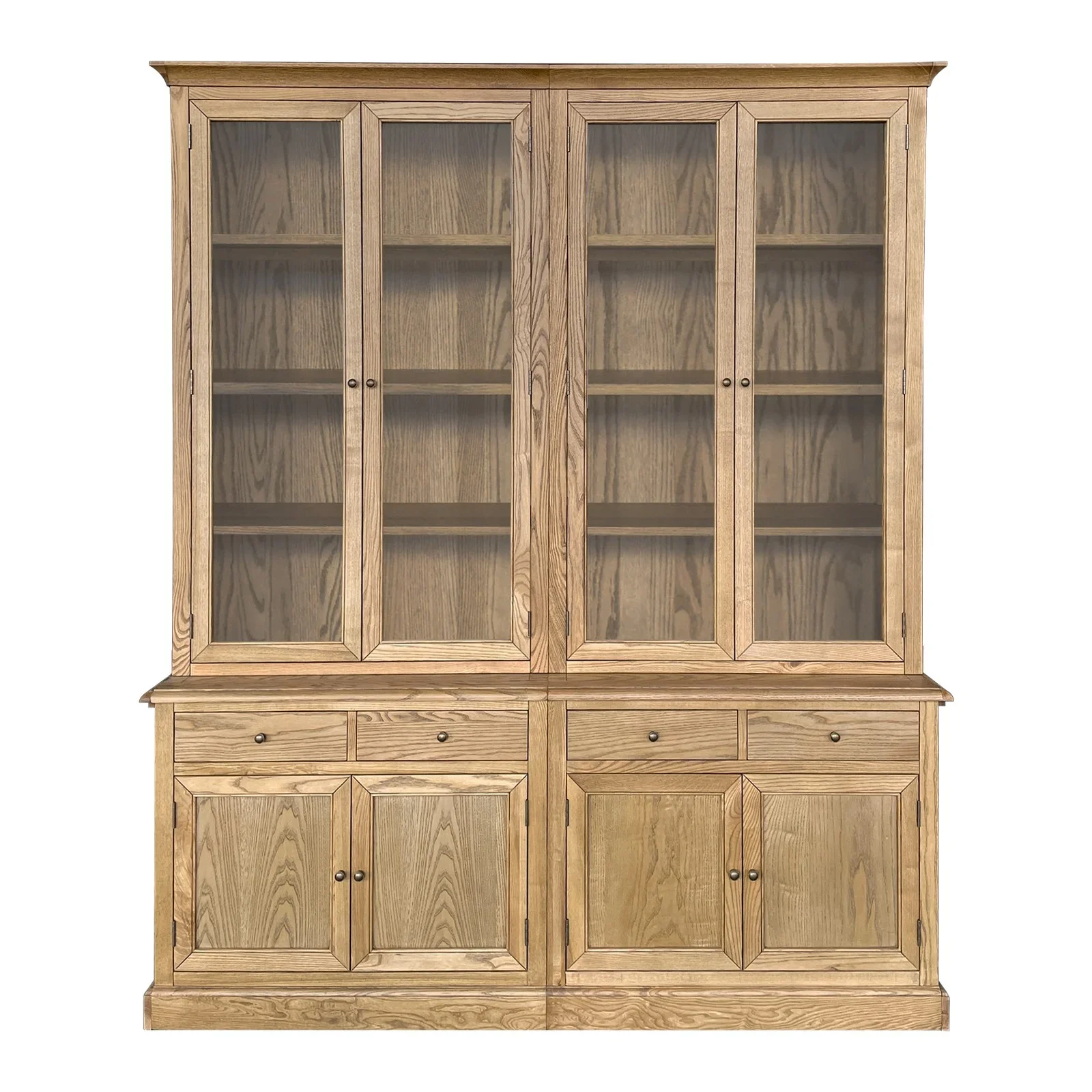Hampton Halifax 2 Glass Door Hutch Display and Buffet Cabinet Bookcase Cupboard - Image 70