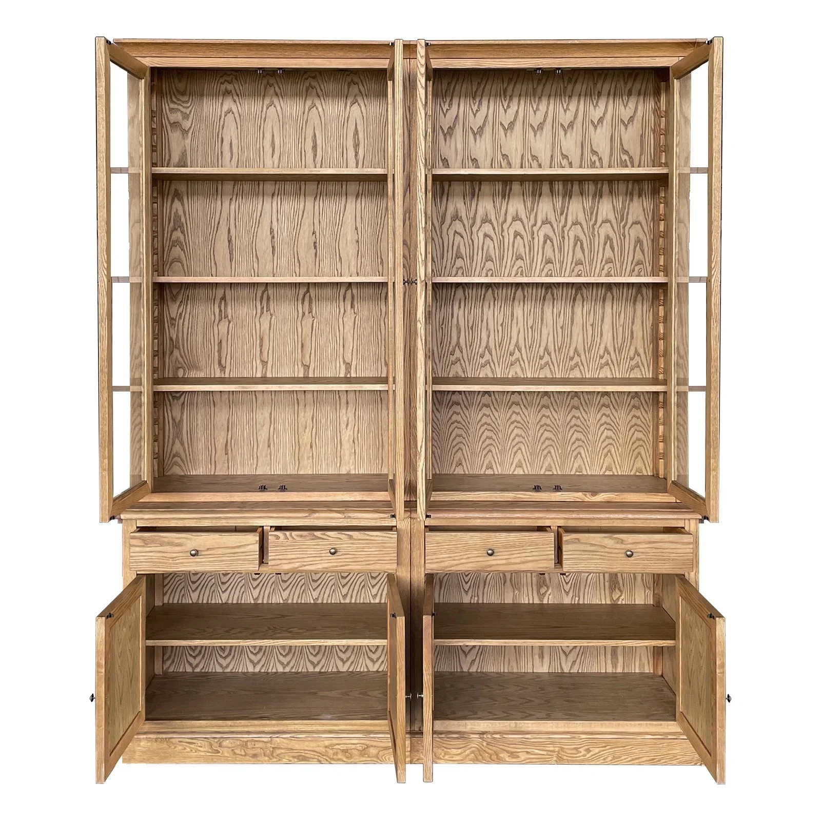 Hampton Halifax 2 Glass Door Hutch Display and Buffet Cabinet Bookcase Cupboard - Image 71