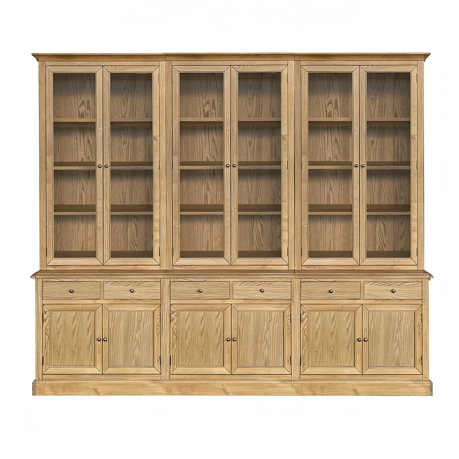 Hampton Halifax 2 Glass Door Hutch Display and Buffet Cabinet Bookcase Cupboard - Image 79