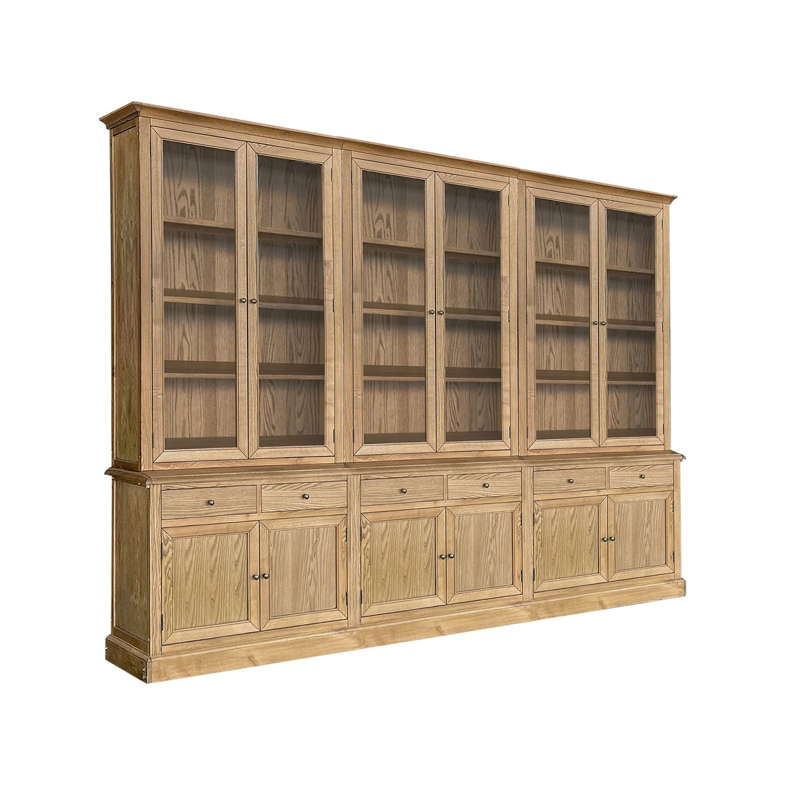 Hampton Halifax 2 Glass Door Hutch Display and Buffet Cabinet Bookcase Cupboard - Image 82