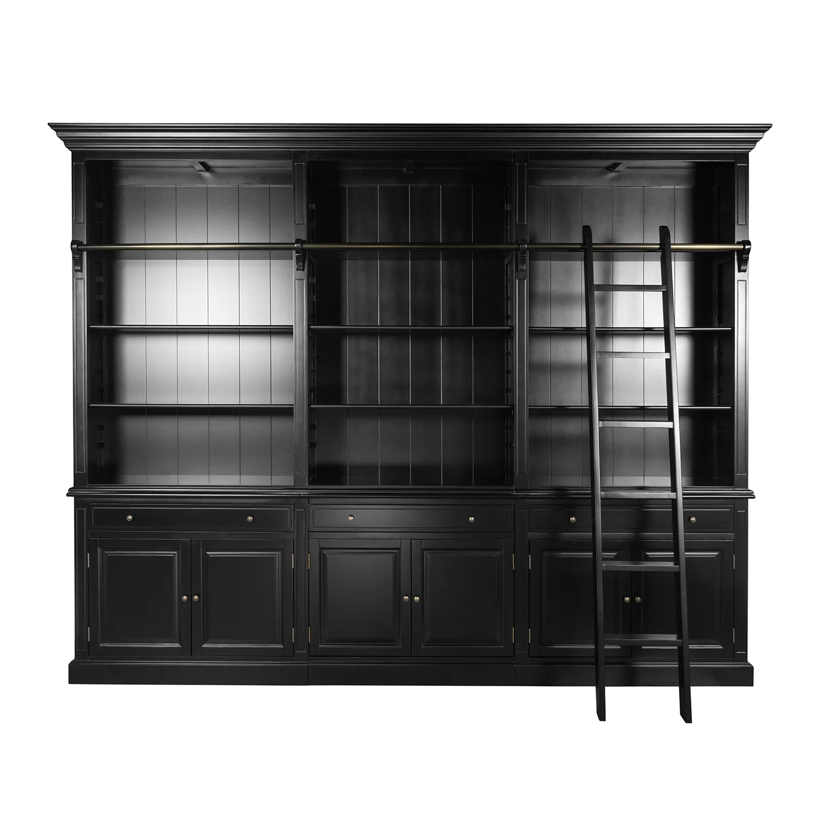 Hamptons Halifax 3 Bay Buffet and Hutch Bookcase with Ladder - Image 25