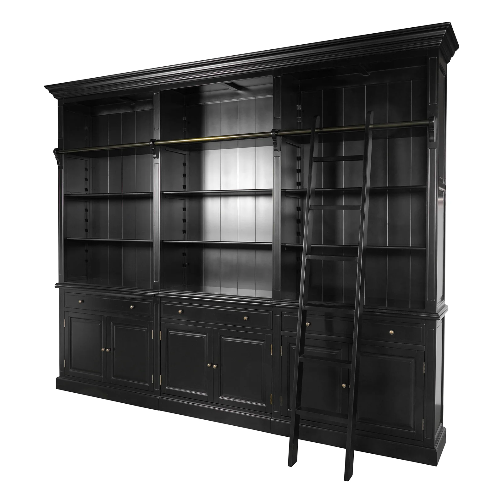 Hamptons Halifax 3 Bay Buffet and Hutch Bookcase with Ladder - Image 26
