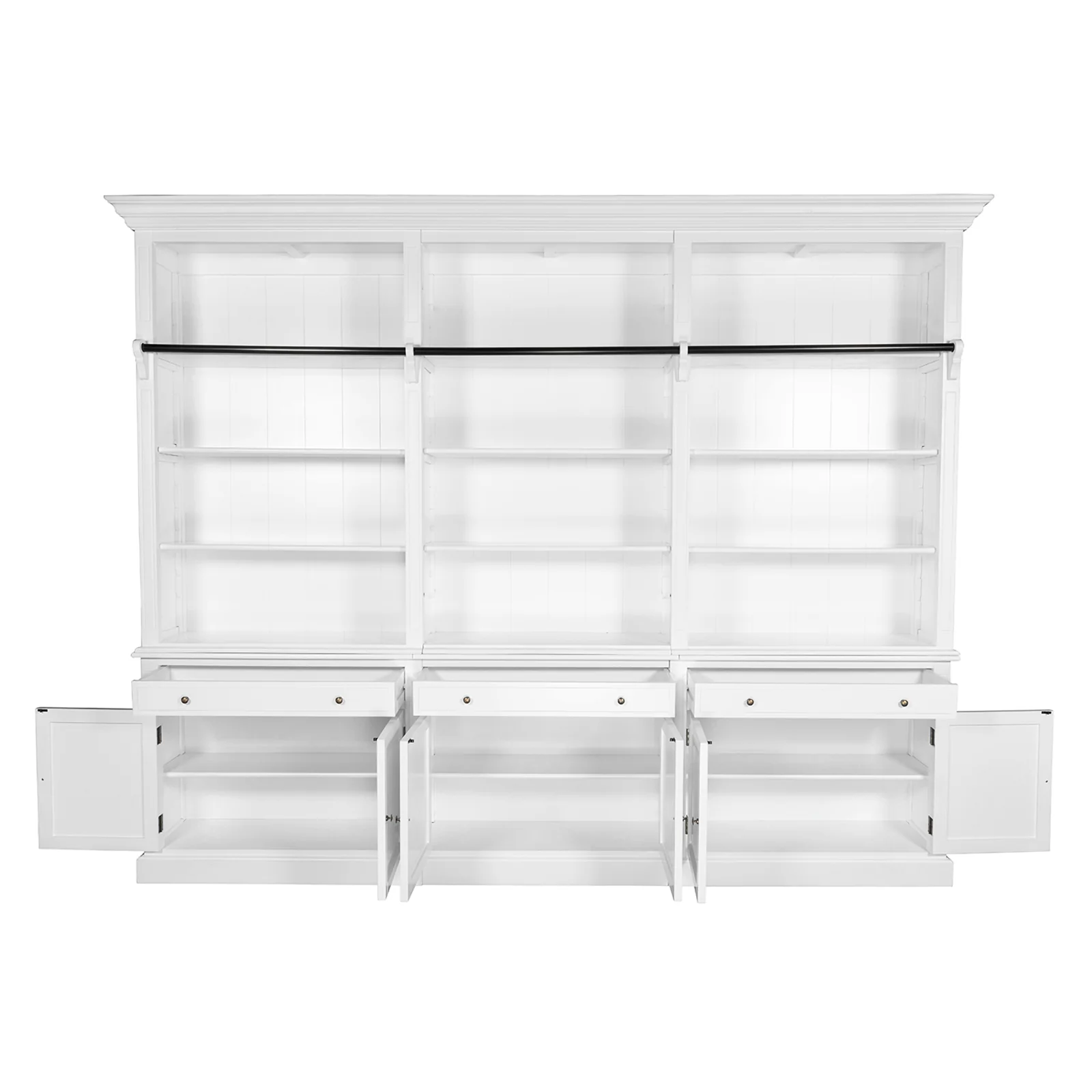 Hamptons Halifax 3 Bay Buffet and Hutch Bookcase with Ladder - Image 6