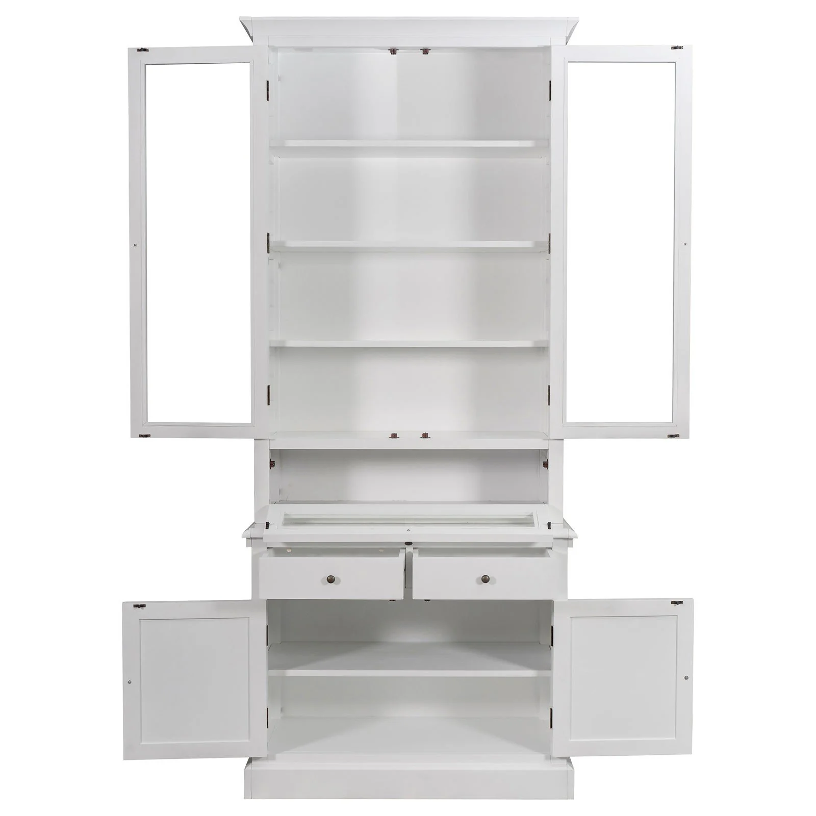 Hamptons Halifax 3 Glass Door Hutch Display Buffet Cabinet Bookcase Cupboard - Image 12