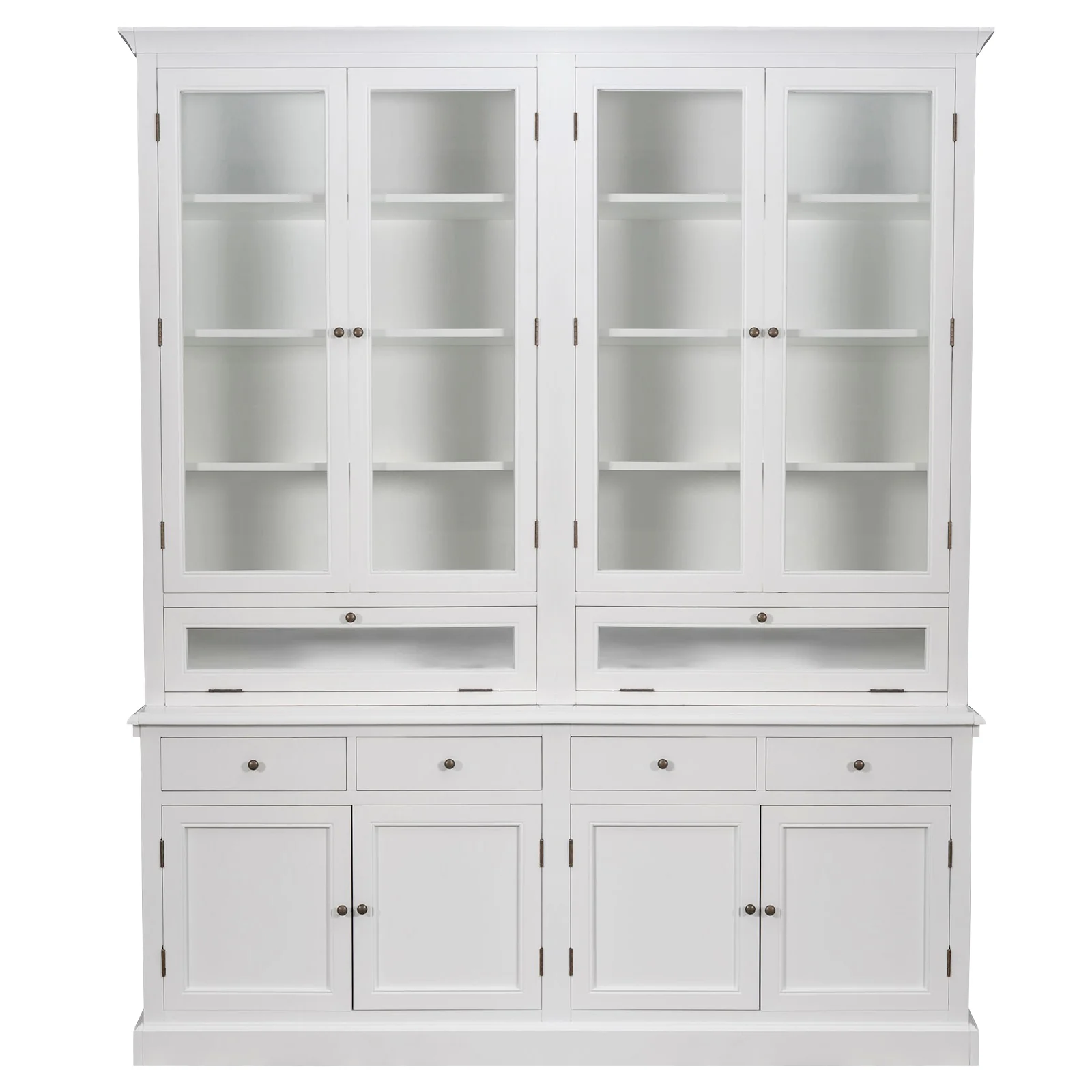 Hamptons Halifax 3 Glass Door Hutch Display Buffet Cabinet Bookcase Cupboard - Image 24