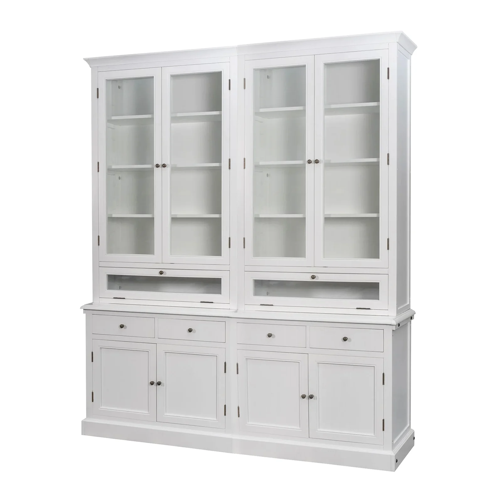 Hamptons Halifax 3 Glass Door Hutch Display Buffet Cabinet Bookcase Cupboard - Image 26