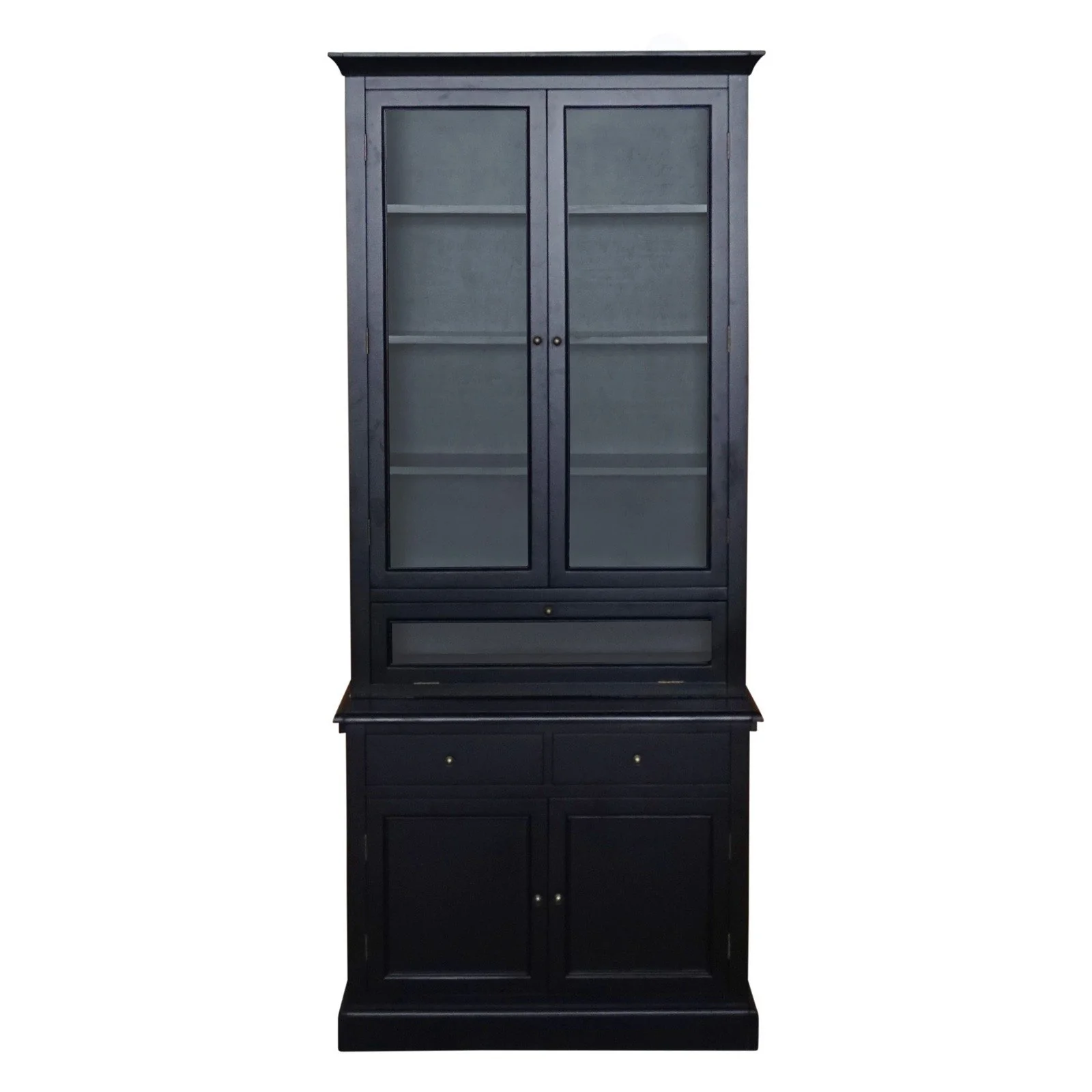 Hamptons Halifax 3 Glass Door Hutch Display Buffet Cabinet Bookcase Cupboard - Image 29
