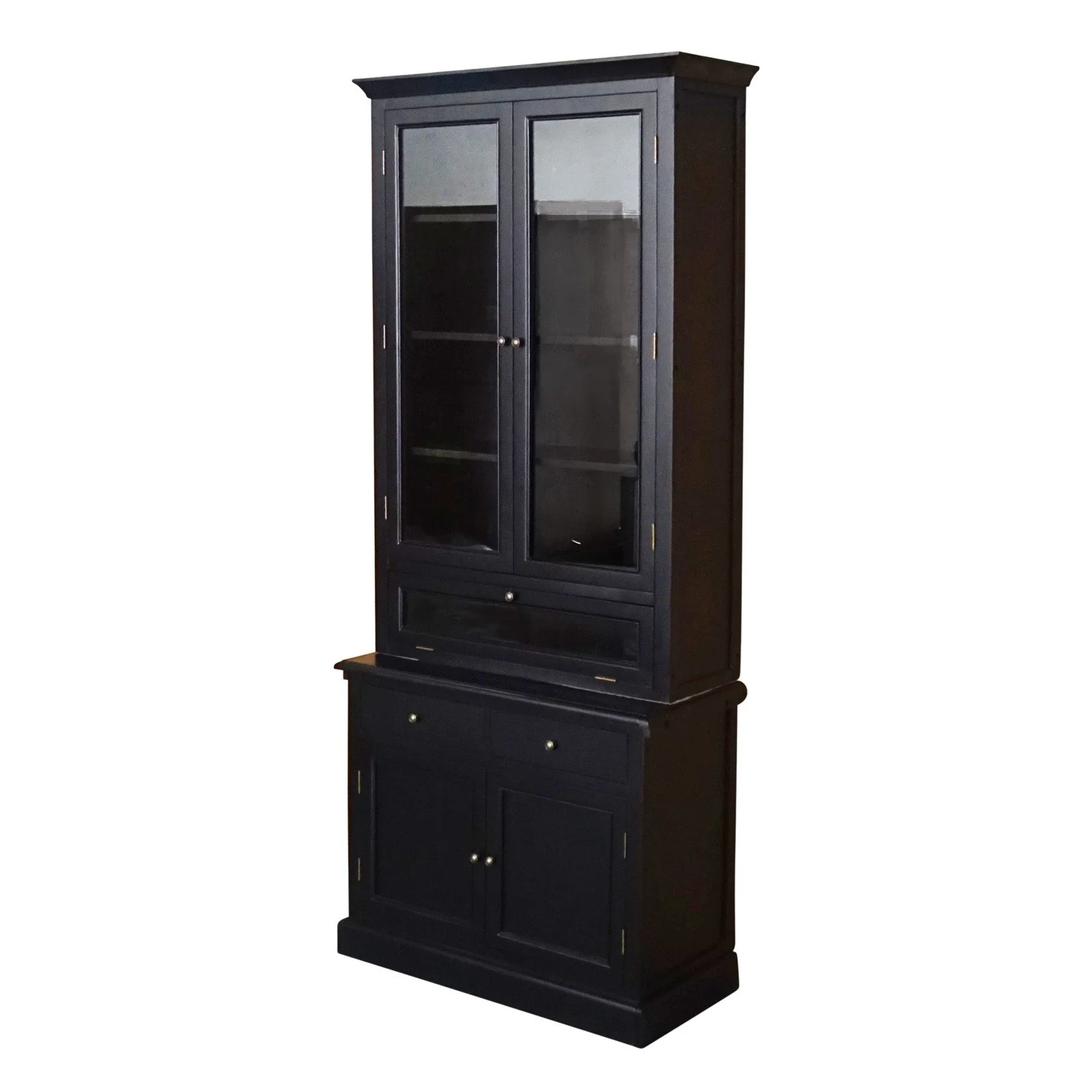 Hamptons Halifax 3 Glass Door Hutch Display Buffet Cabinet Bookcase Cupboard - Image 31