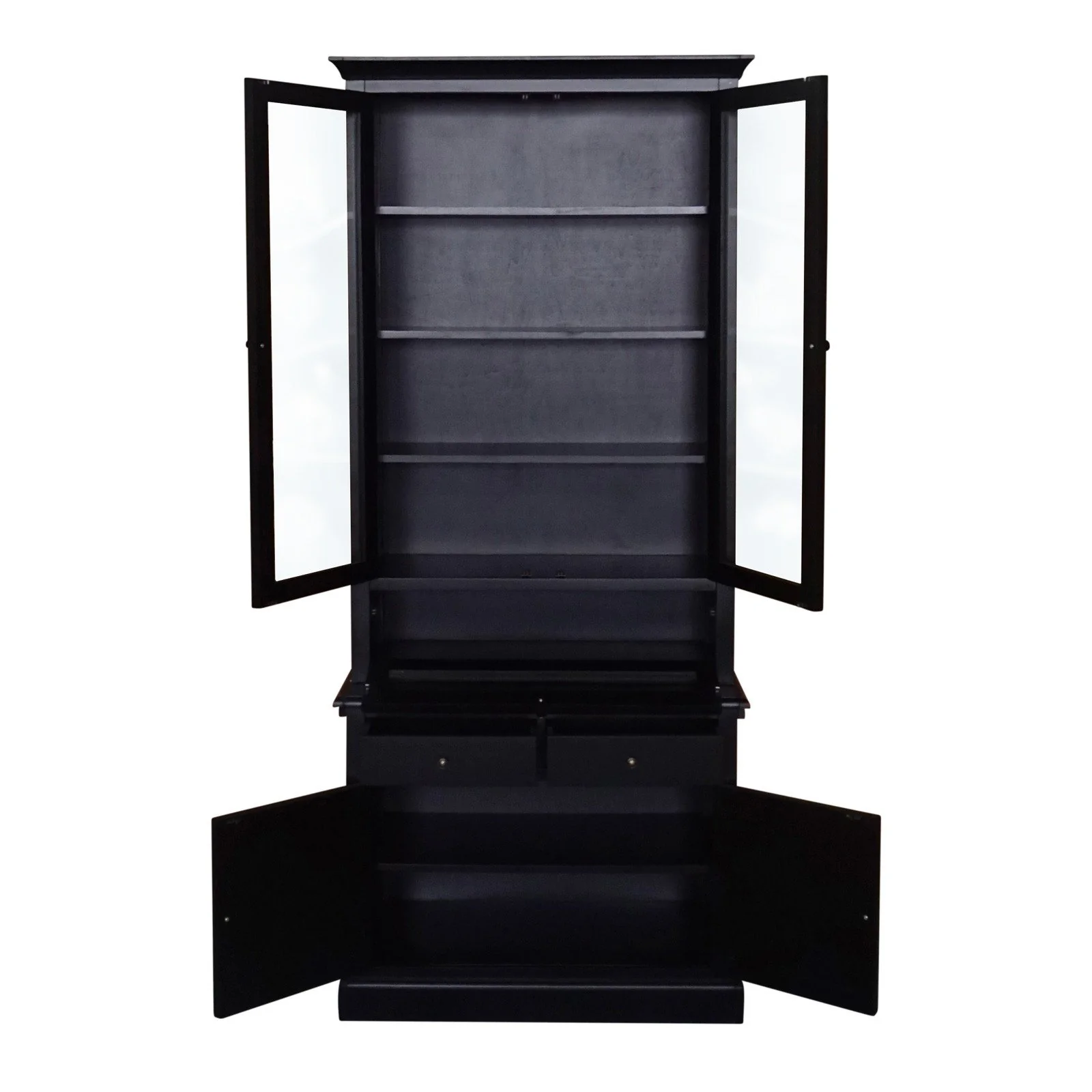 Hamptons Halifax 3 Glass Door Hutch Display Buffet Cabinet Bookcase Cupboard - Image 32