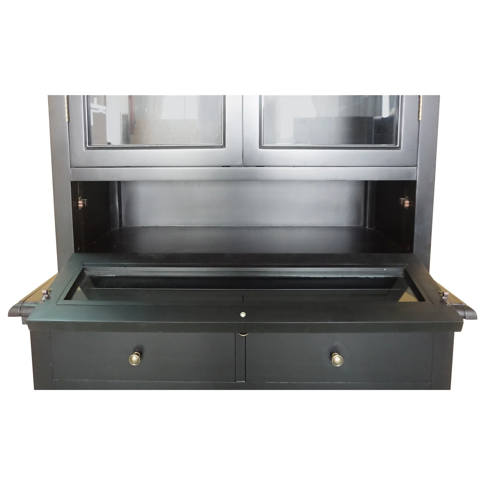 Hamptons Halifax 3 Glass Door Hutch Display Buffet Cabinet Bookcase Cupboard - Image 36
