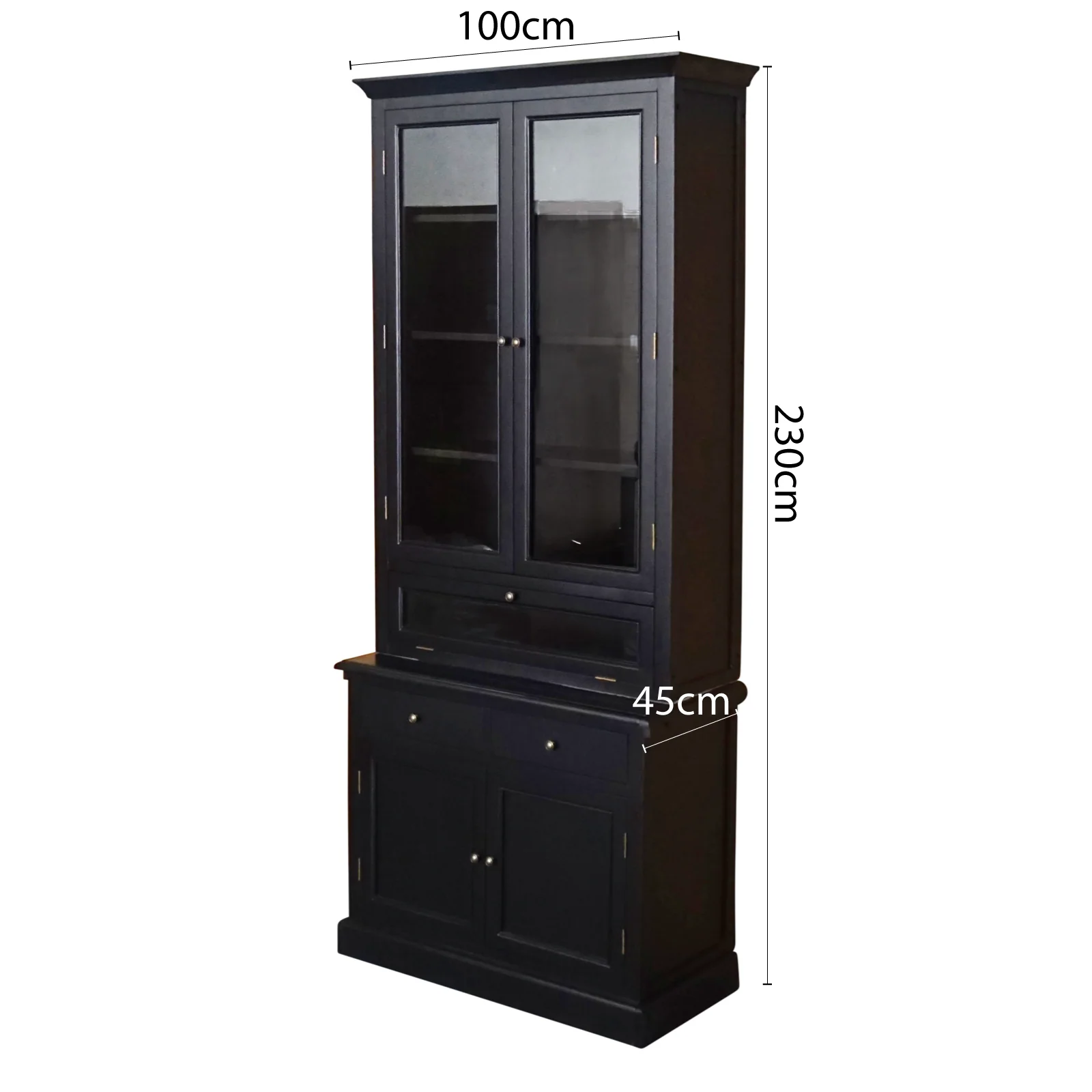 Hamptons Halifax 3 Glass Door Hutch Display Buffet Cabinet Bookcase Cupboard - Image 39