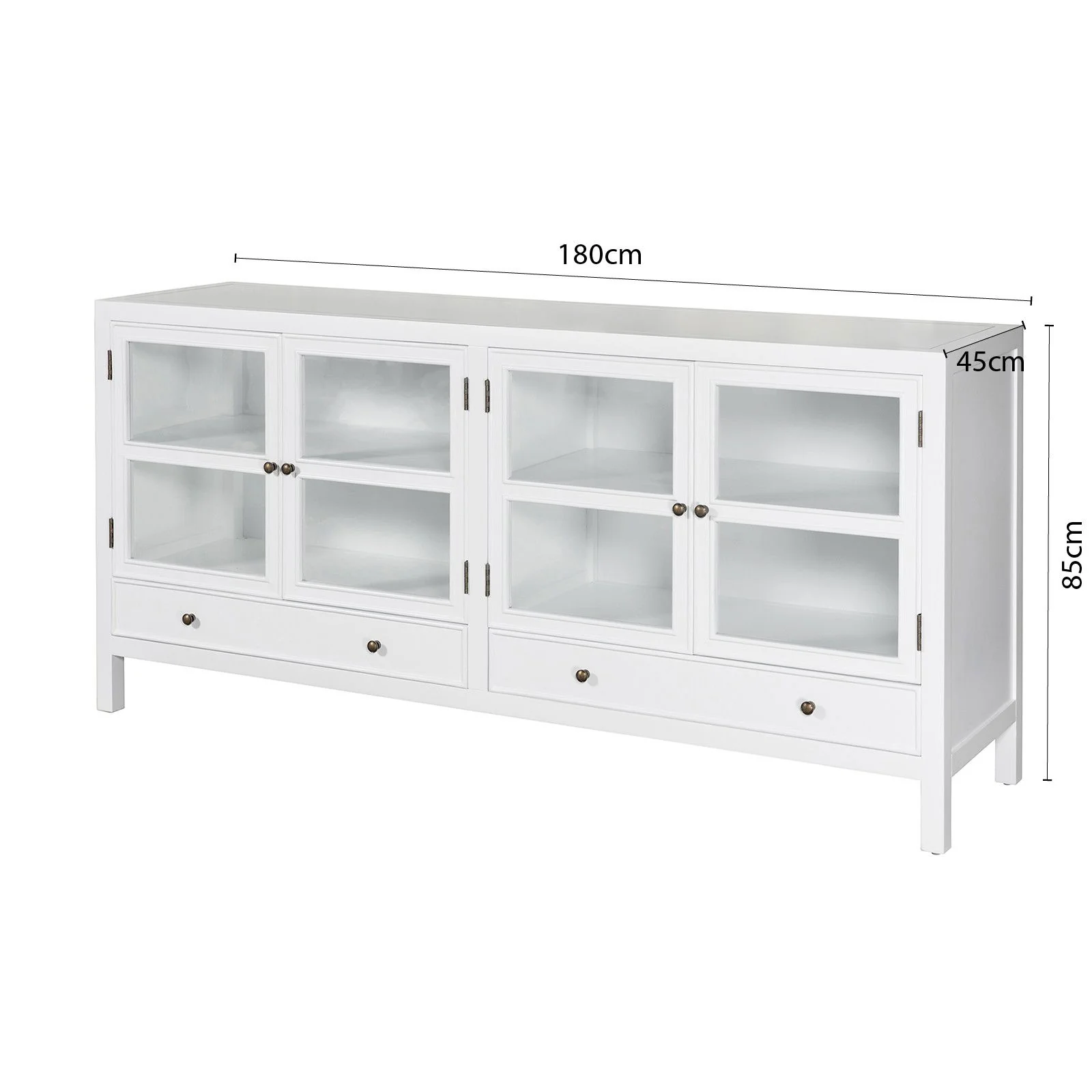 Hamptons Halifax 4 Glass Door Buffet Sideboard - Image 15