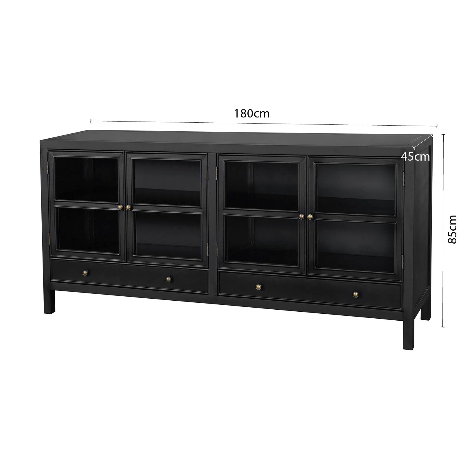 Hamptons Halifax 4 Glass Door Buffet Sideboard - Image 29