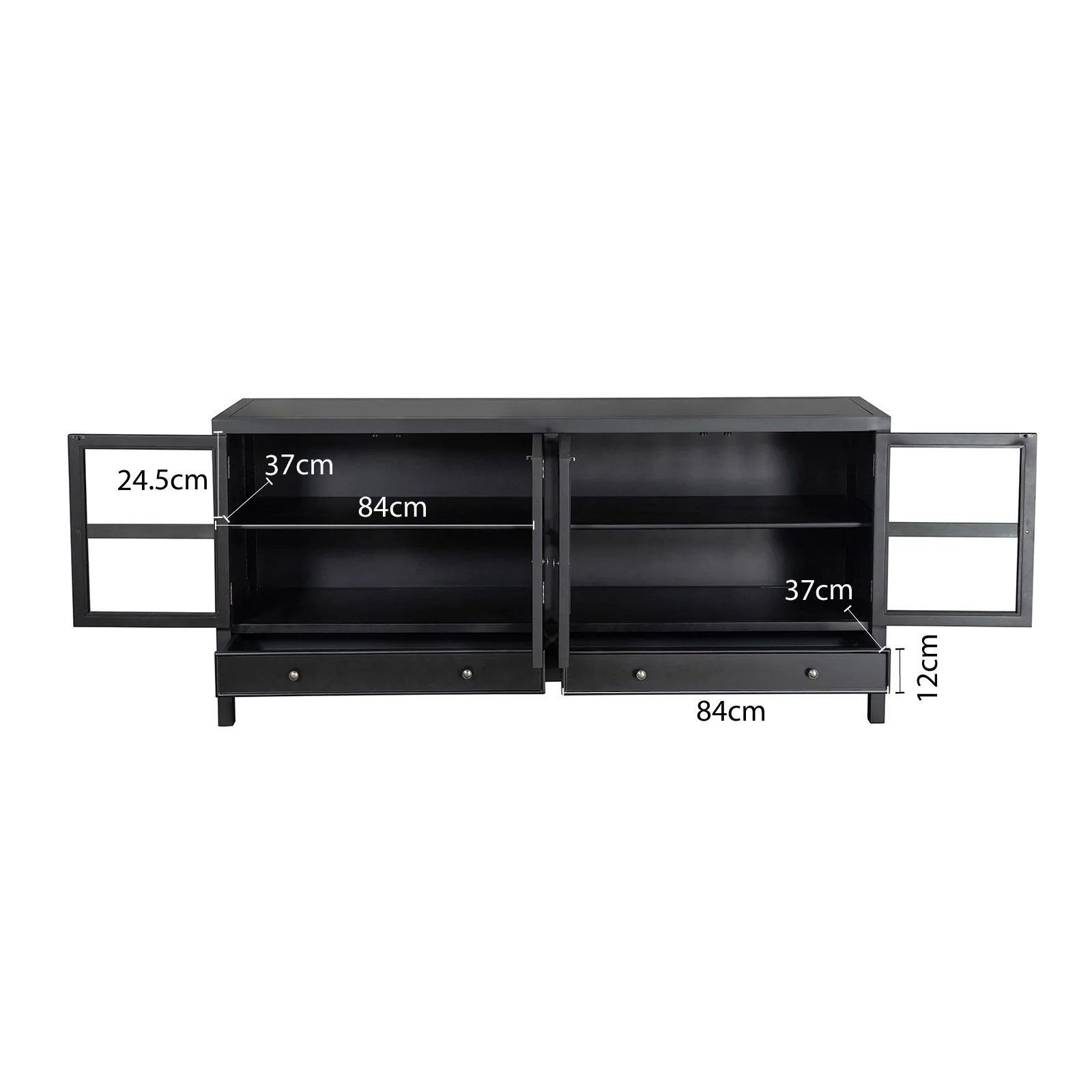 Hamptons Halifax 4 Glass Door Buffet Sideboard - Image 30