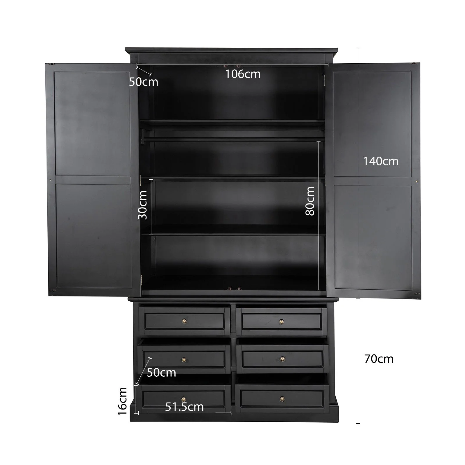 Hamptons Halifax 6 Drawer Wardrobe - Image 15