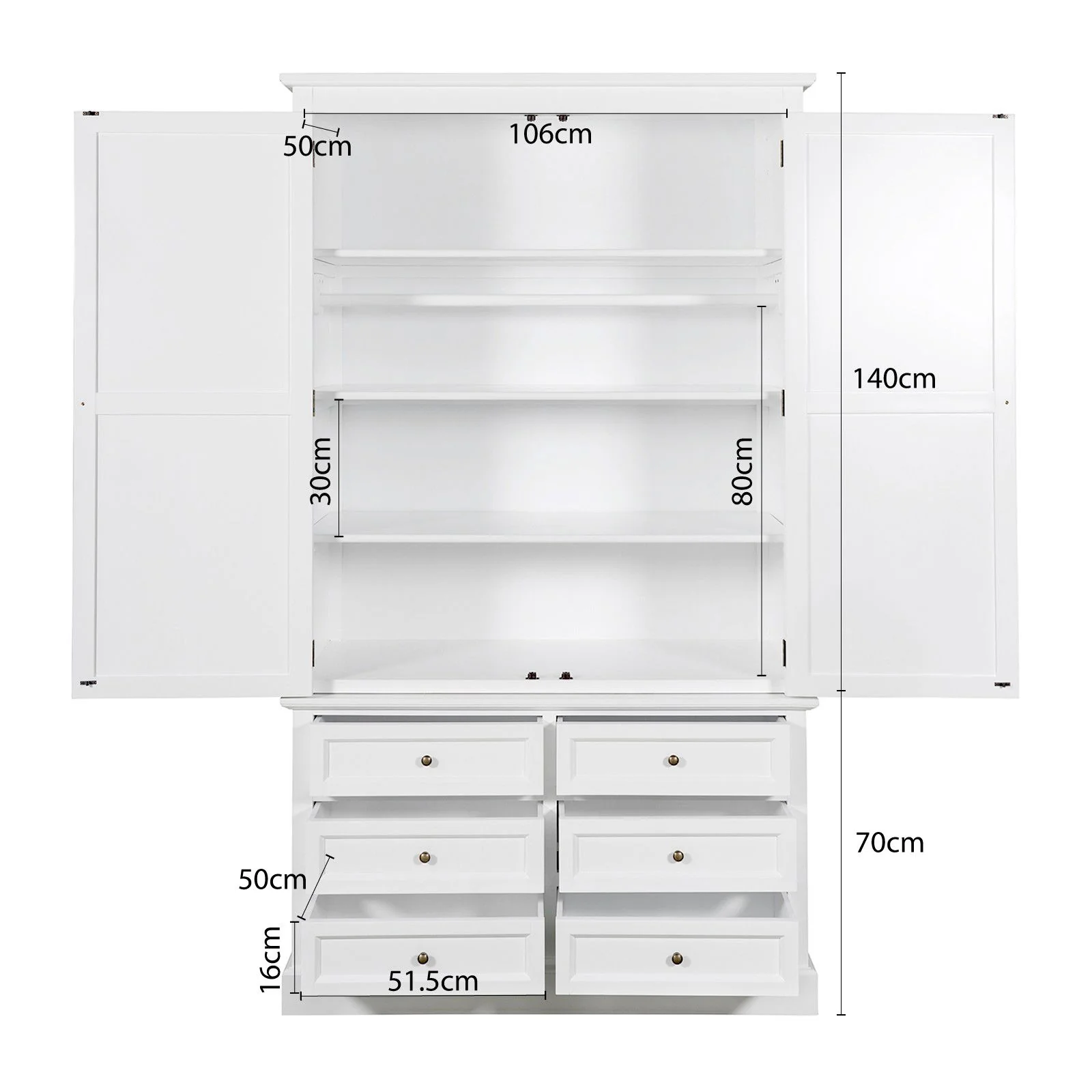Hamptons Halifax 6 Drawer Wardrobe - Image 30