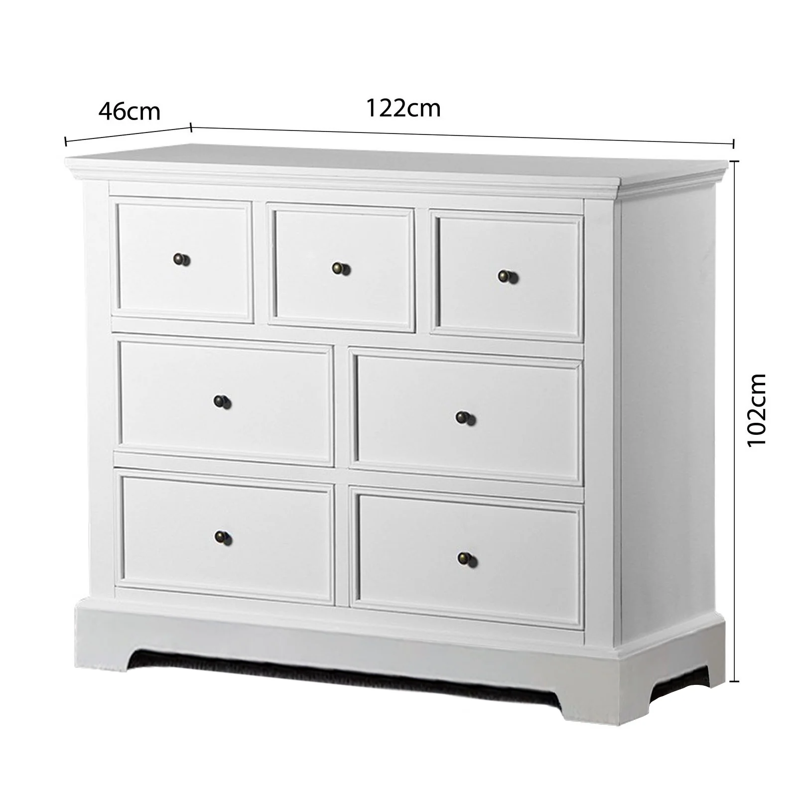 Hamptons Halifax 7 Drawer Chest Tallboy Cabinet - Image 4