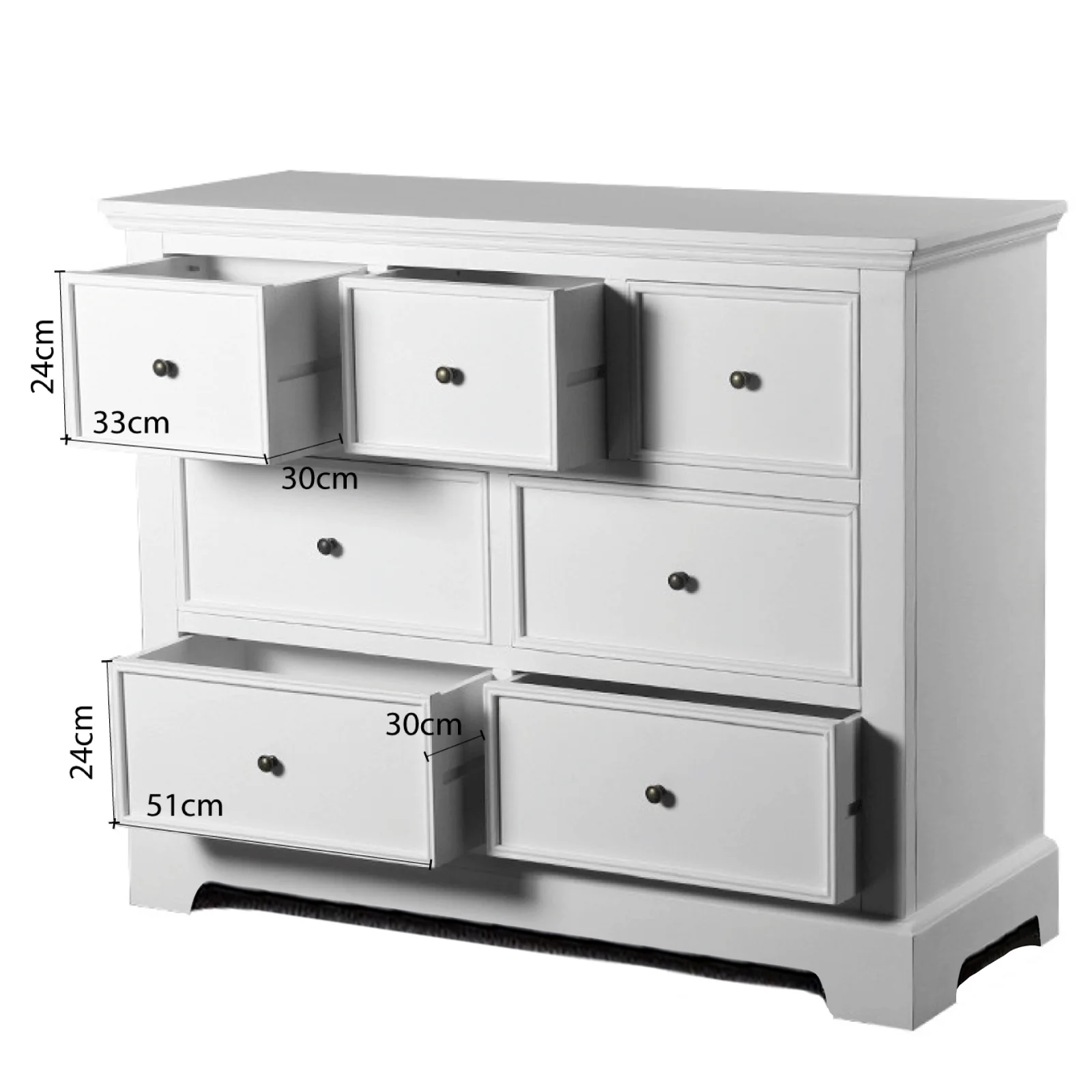 Hamptons Halifax 7 Drawer Chest Tallboy Cabinet - Image 5