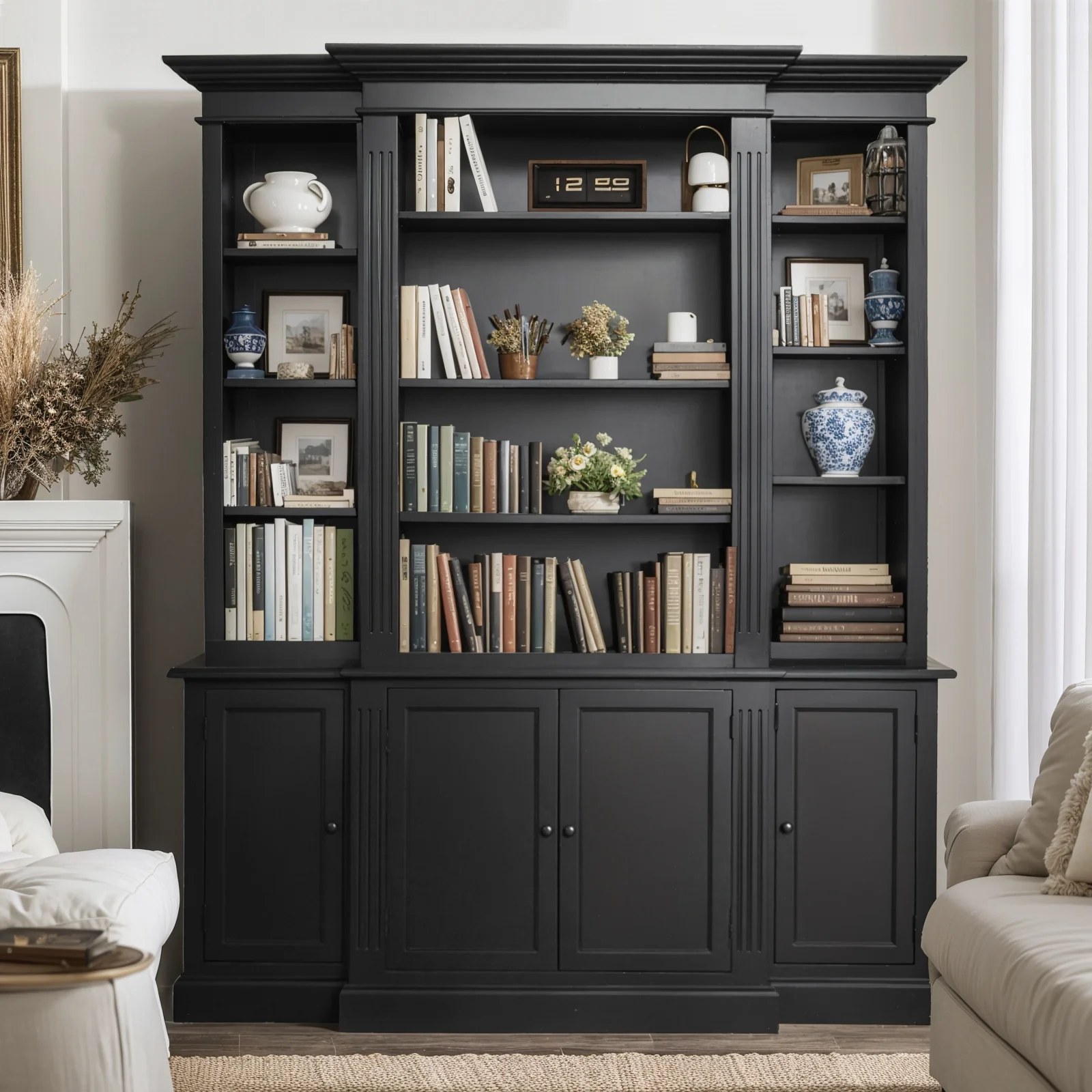 Hamptons Halifax Buffet and Hutch Furniture Bookcase Cabinet - Image 14
