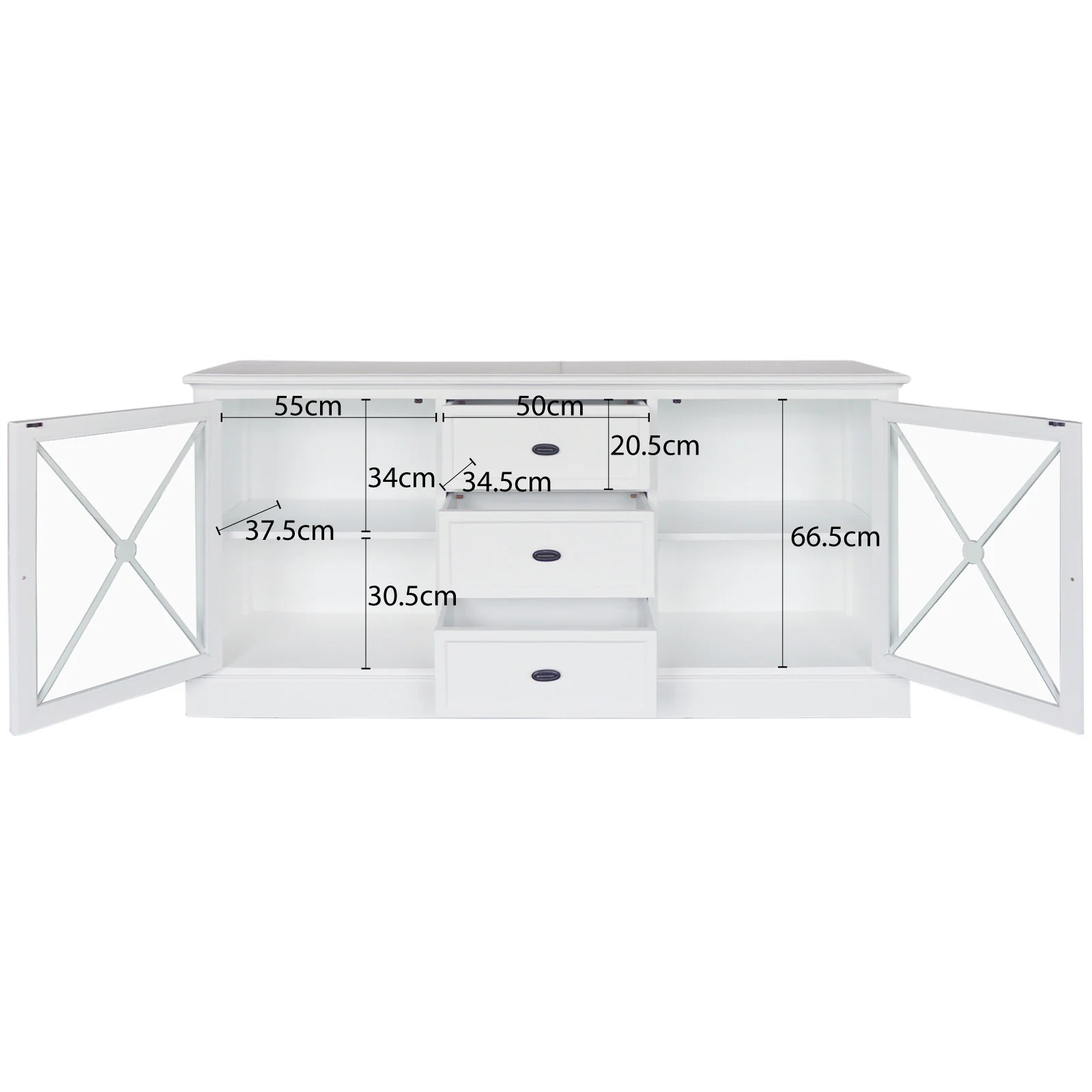Hamptons Halifax Criss Cross Sideboard Buffet - Image 12