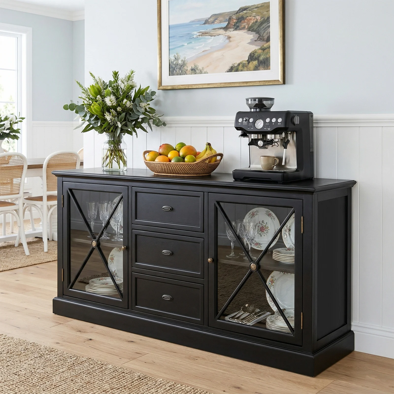 Hamptons Halifax Criss Cross Sideboard Buffet - Image 13