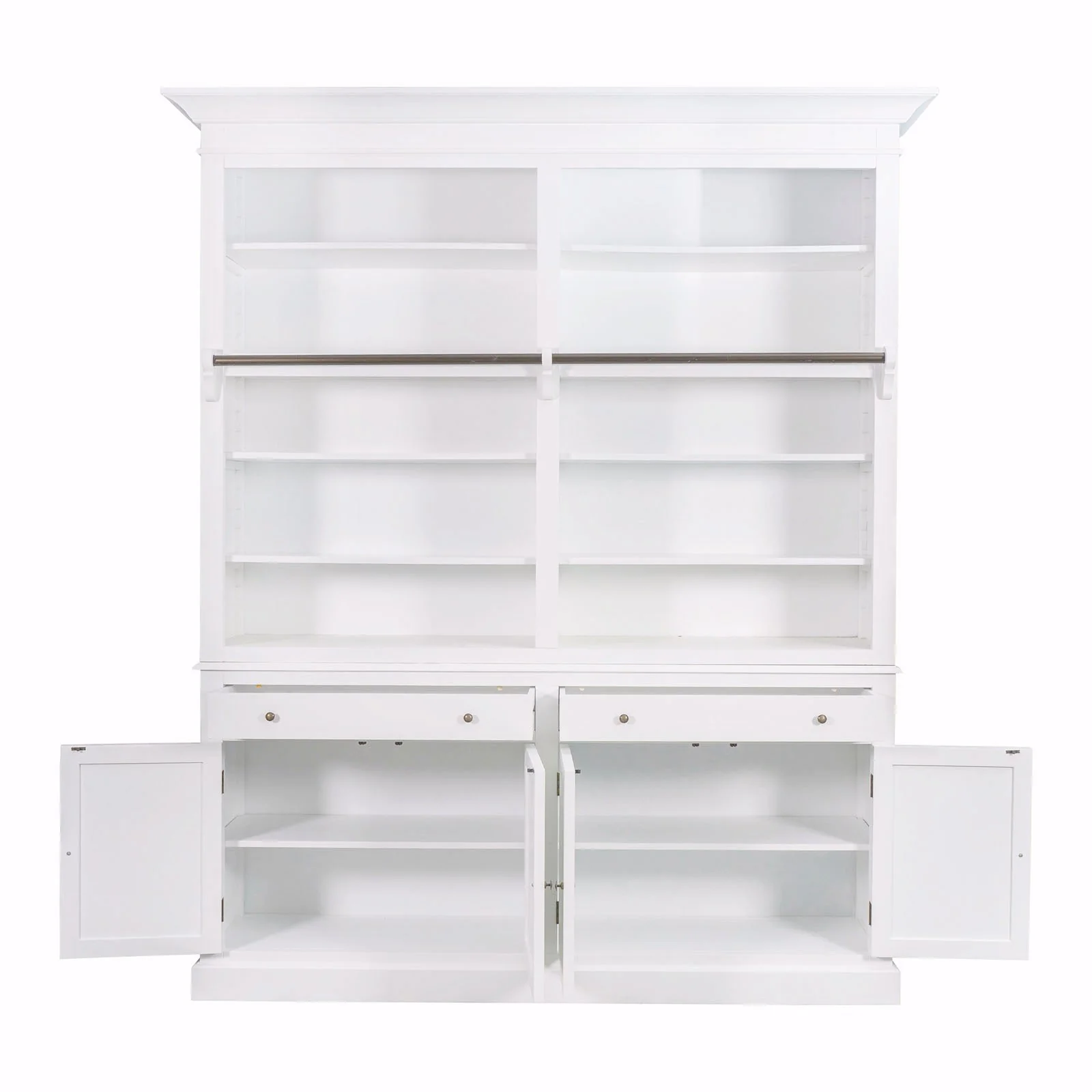 Hamptons Halifax Double Buffet and Hutch Bookcase with Ladder - Image 15