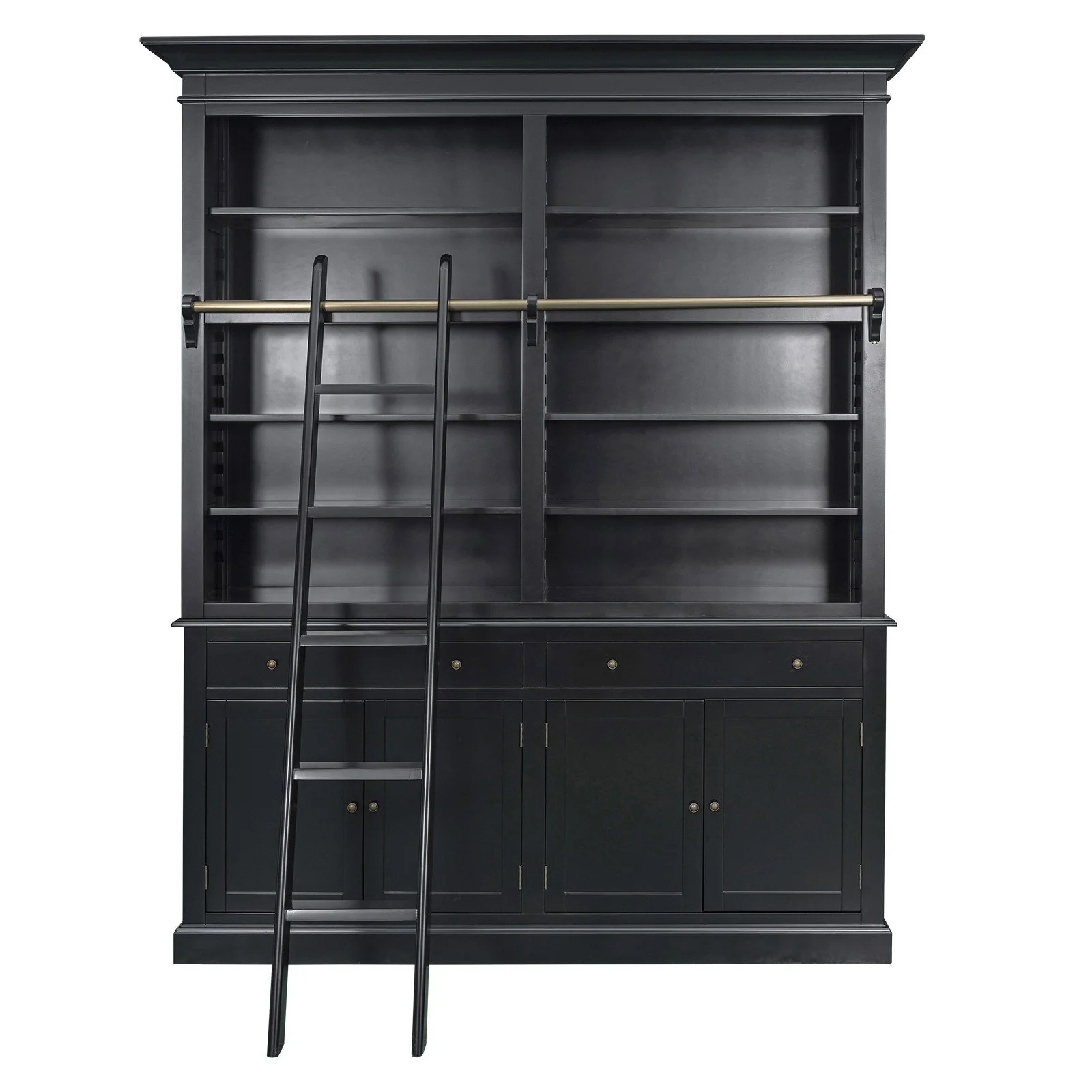 Hamptons Halifax Double Buffet and Hutch Bookcase with Ladder - Image 20