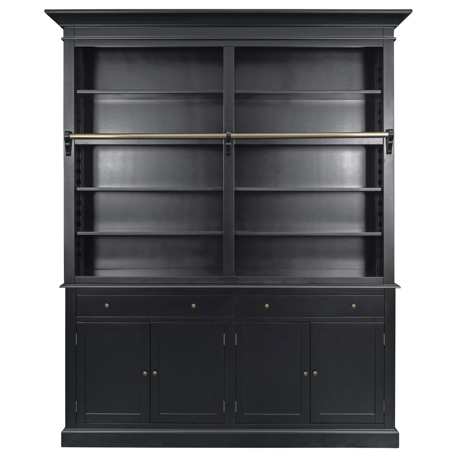 Hamptons Halifax Double Buffet and Hutch Bookcase with Ladder - Image 23