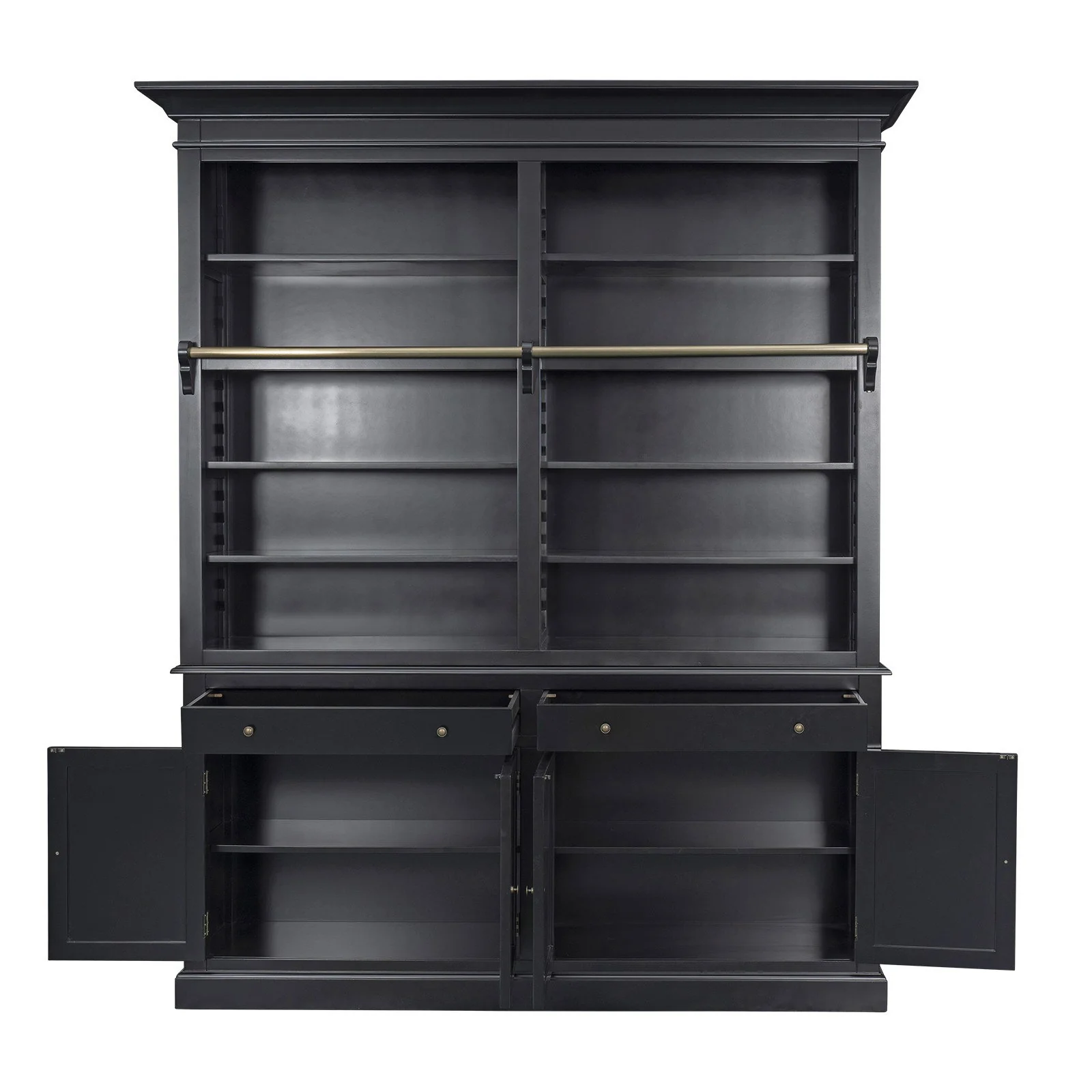 Hamptons Halifax Double Buffet and Hutch Bookcase with Ladder - Image 24