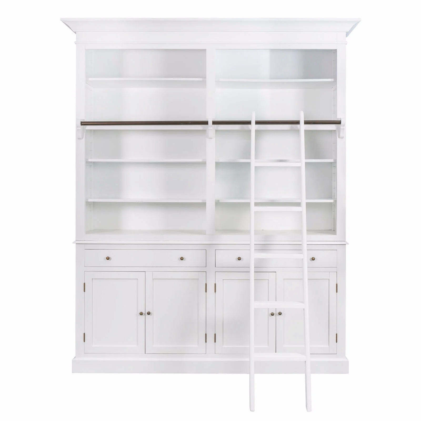 Hamptons Halifax Double Buffet and Hutch Bookcase with Ladder - Image 3