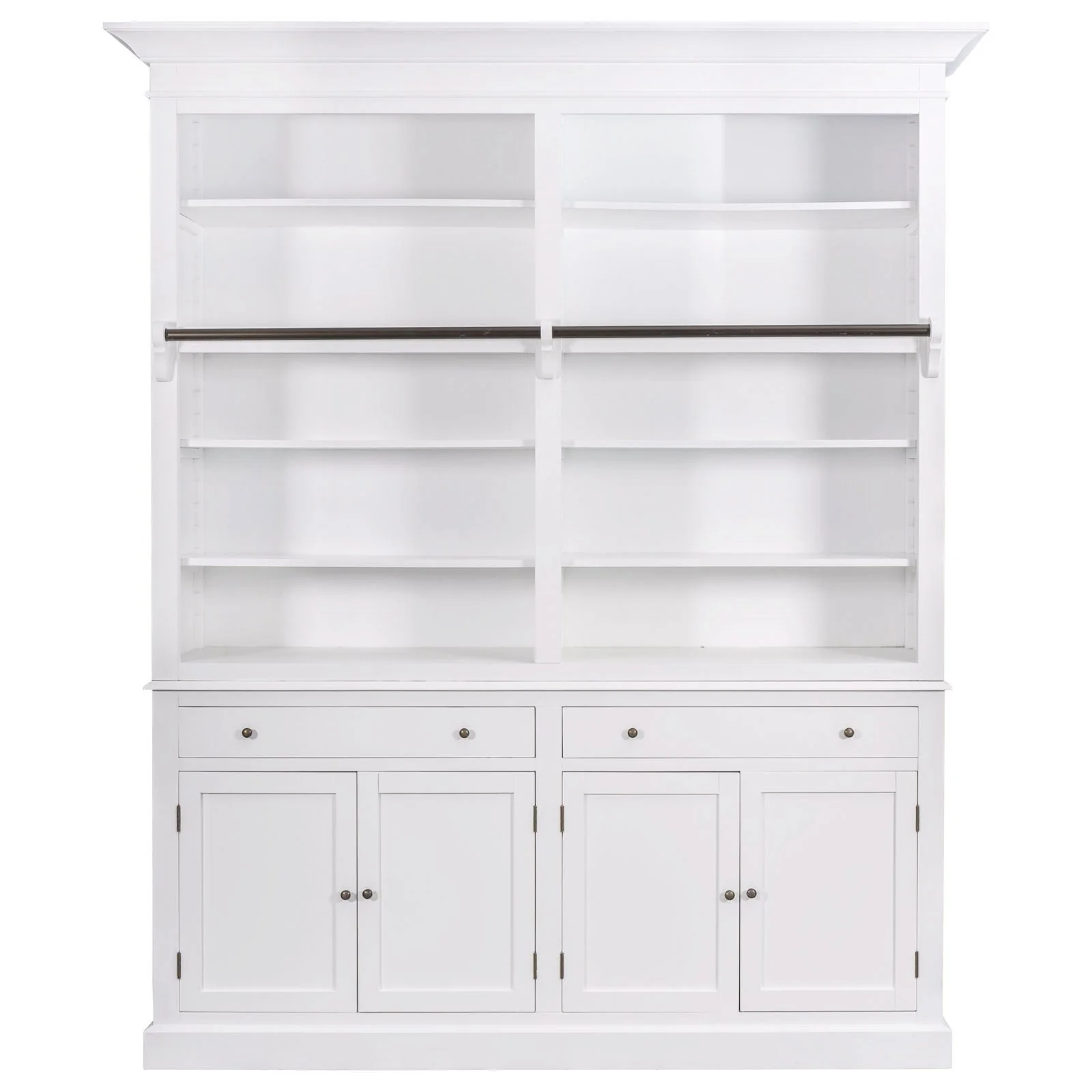 Hamptons Halifax Double Buffet and Hutch Bookcase with Ladder - Image 5
