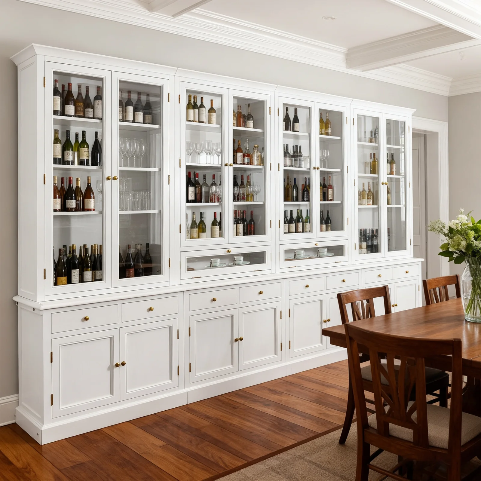 Hamptons Halifax Glass Door Hutch Modular Display Buffet Cabinet Bookcase Cupboard - Image 11