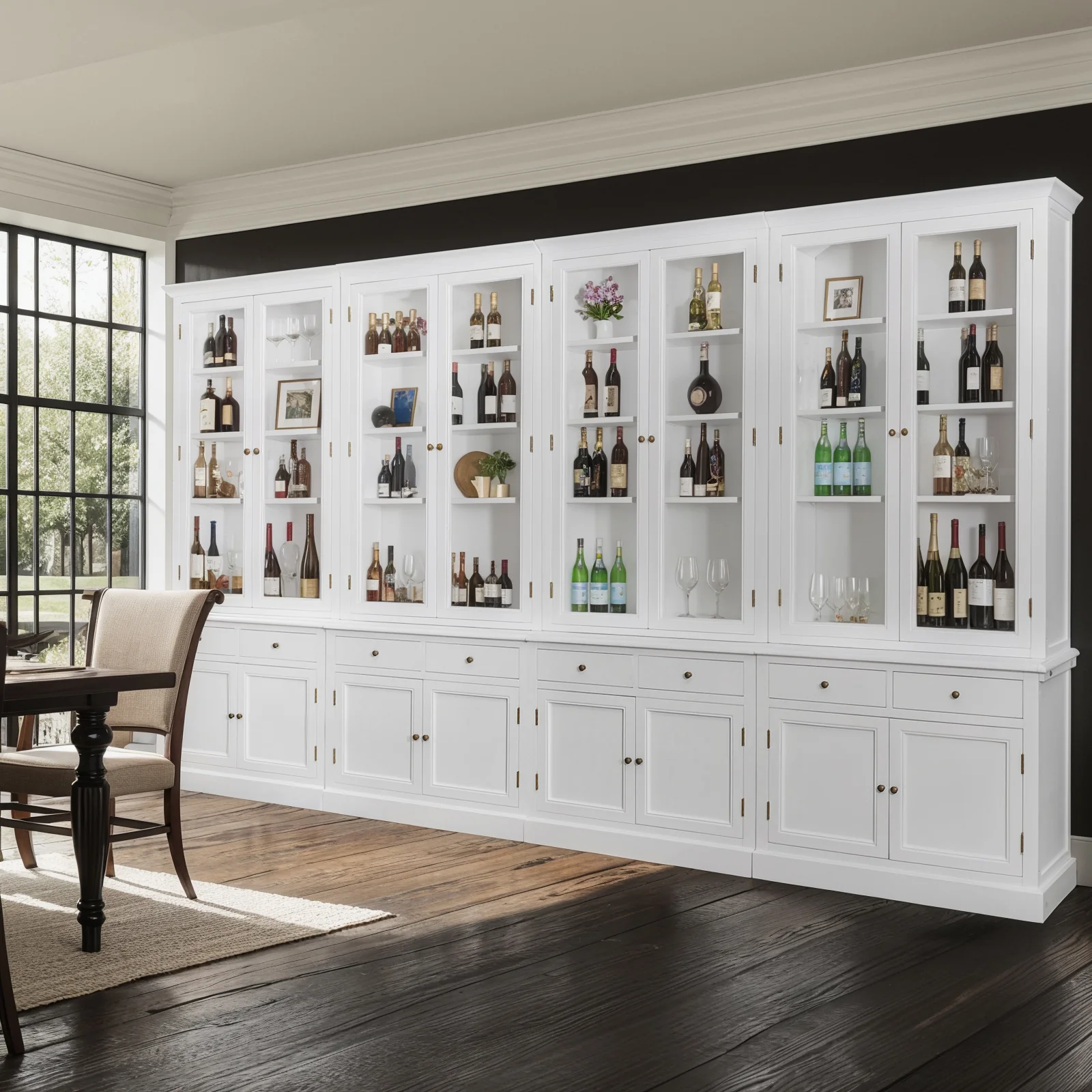 Hamptons Halifax Glass Door Hutch Modular Display Buffet Cabinet Bookcase Cupboard - Image 13
