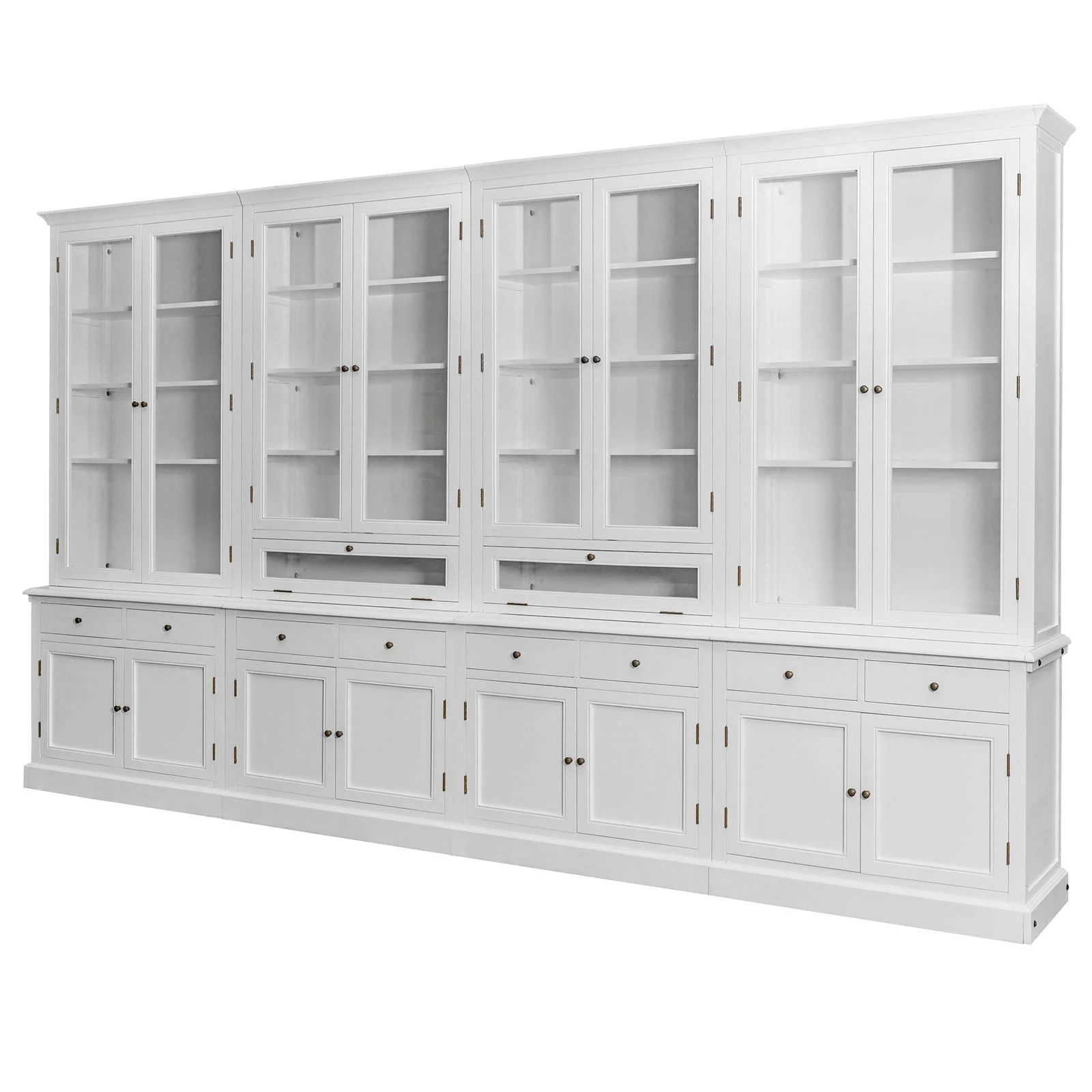 Hamptons Halifax Glass Door Hutch Modular Display Buffet Cabinet Bookcase Cupboard - Image 14