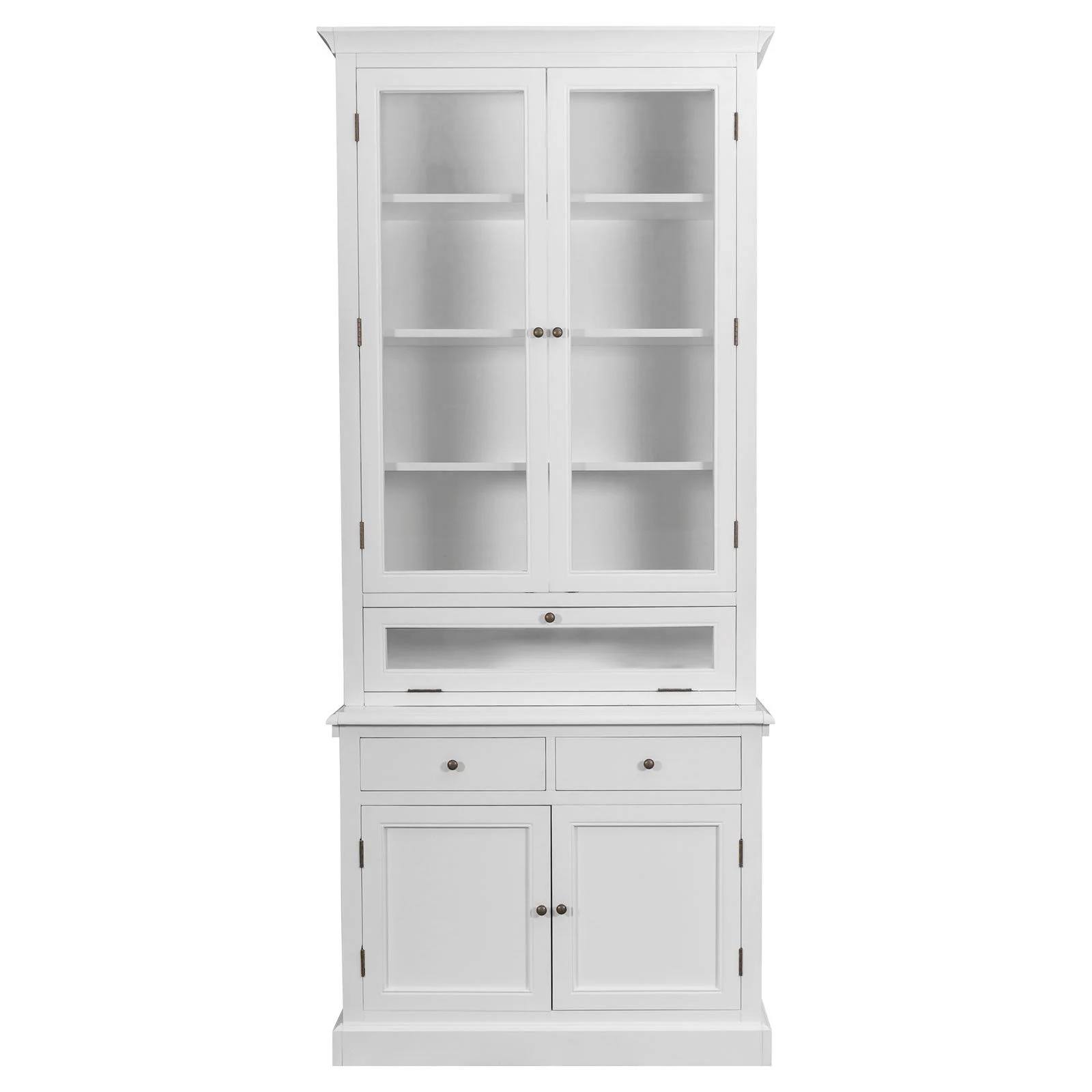 Hamptons Halifax Glass Door Hutch Modular Display Buffet Cabinet Bookcase Cupboard - Image 15