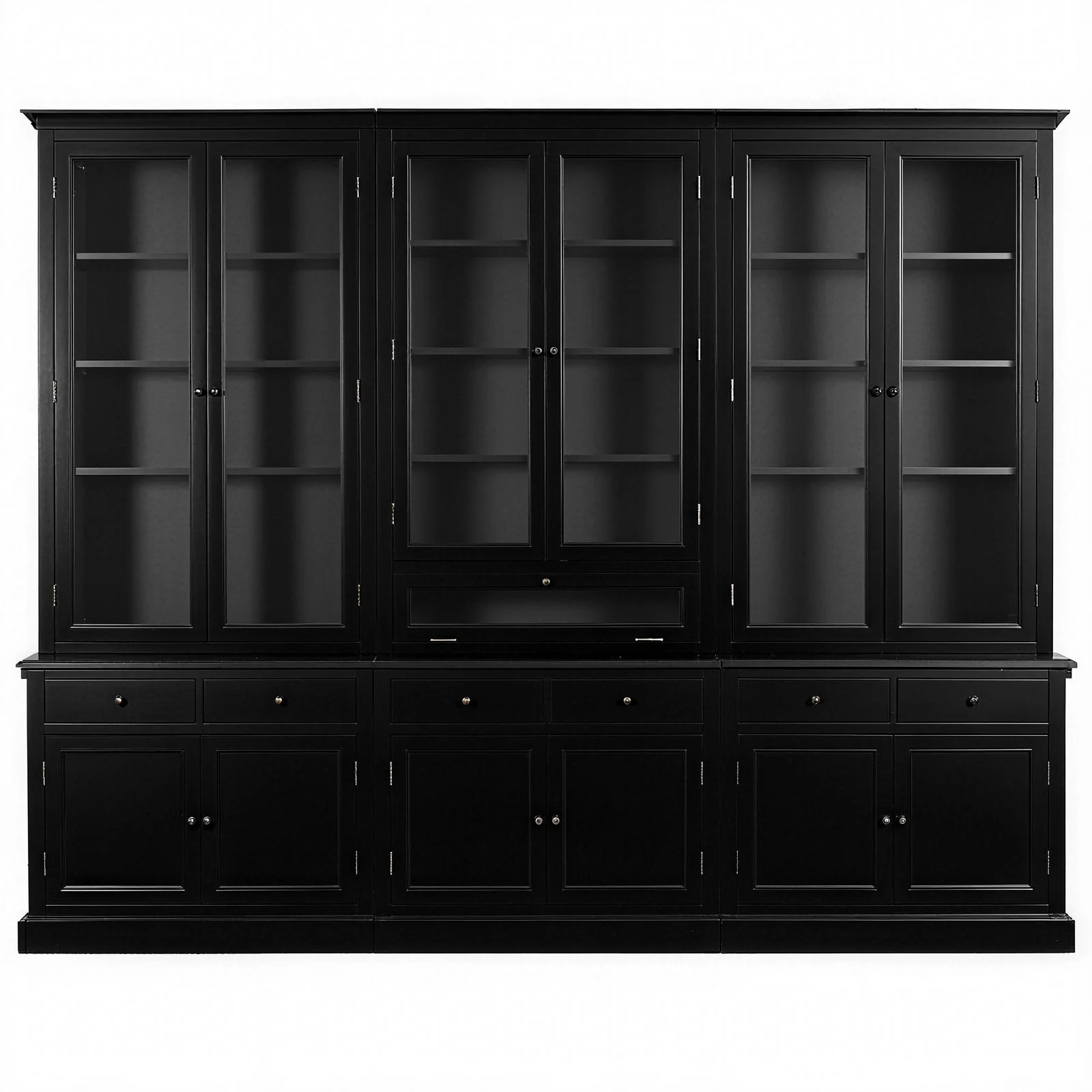 Hamptons Halifax Glass Door Hutch Modular Display Buffet Cabinet Bookcase Cupboard - Image 30